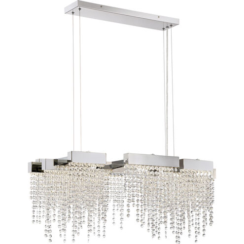 Crystal Falls LED 34 inch Polished Nickel Island Chandelier Ceiling Light