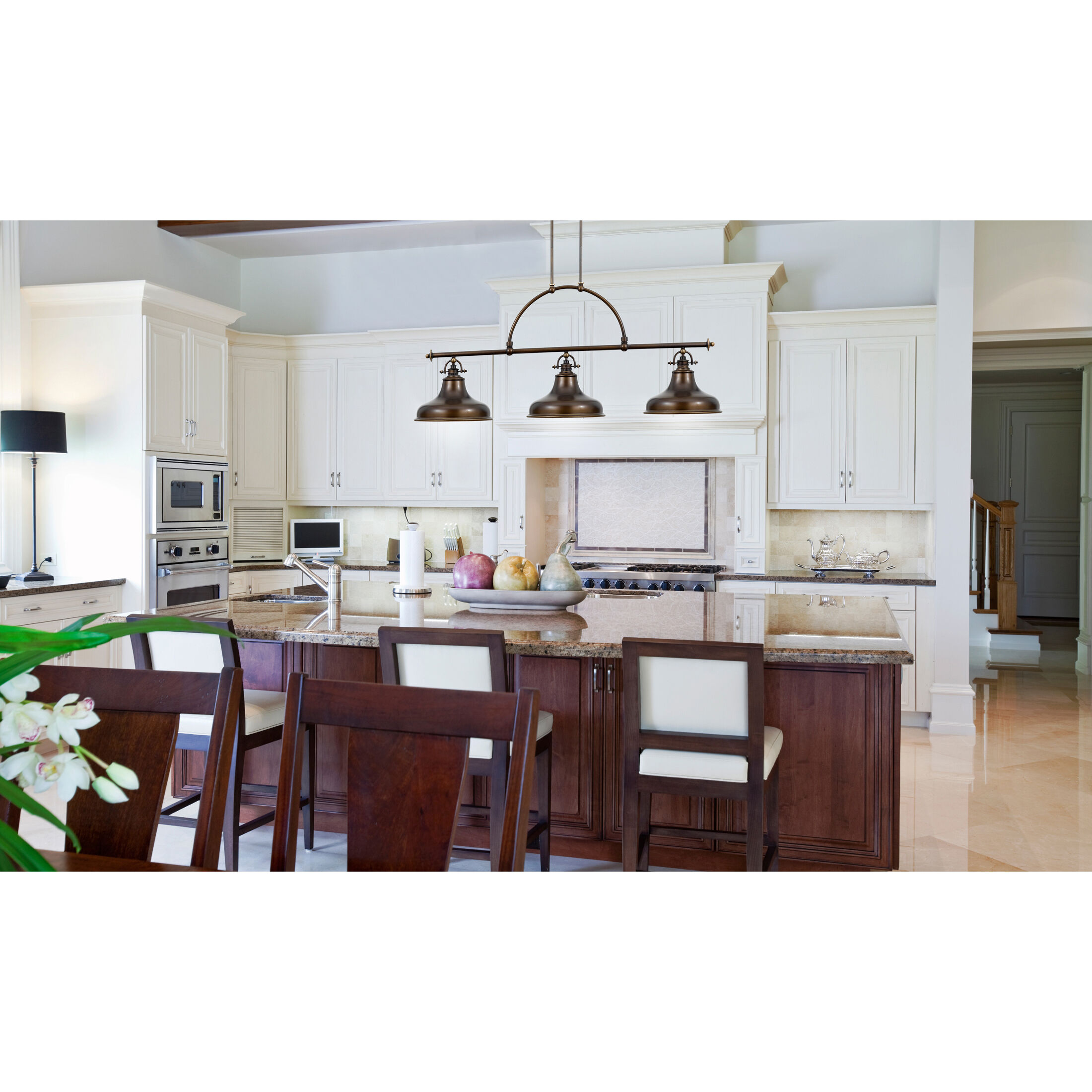 Emery 3 Light 53 inch Palladian Bronze Island Light Ceiling Light