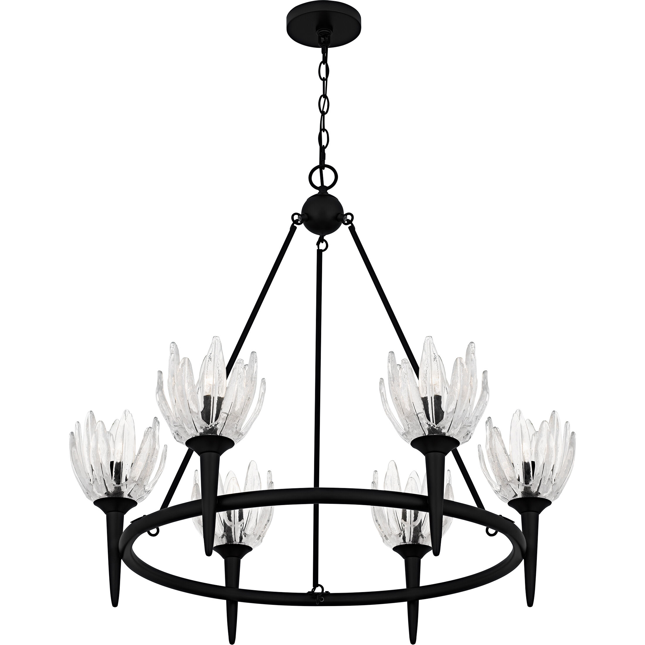 Shea 6 Light 31 inch Matte Black Chandelier Ceiling Light