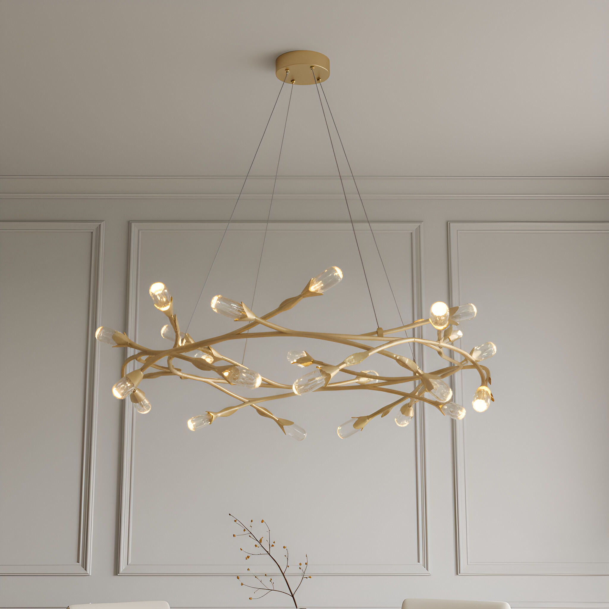 Cora Pendant Ceiling Light in Gold Leaf