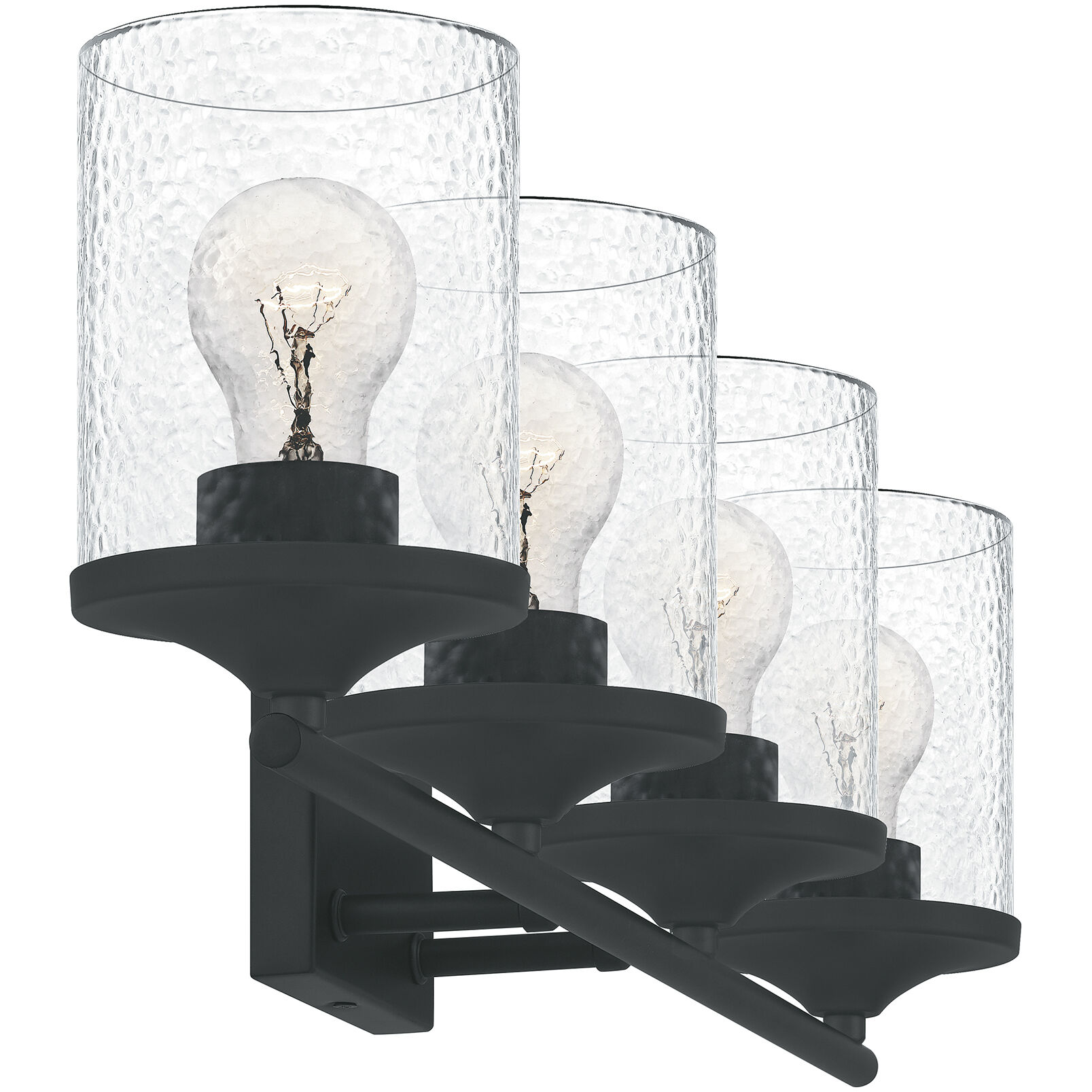 Abner 4 Light 28 inch Matte Black Bath Light Wall Light