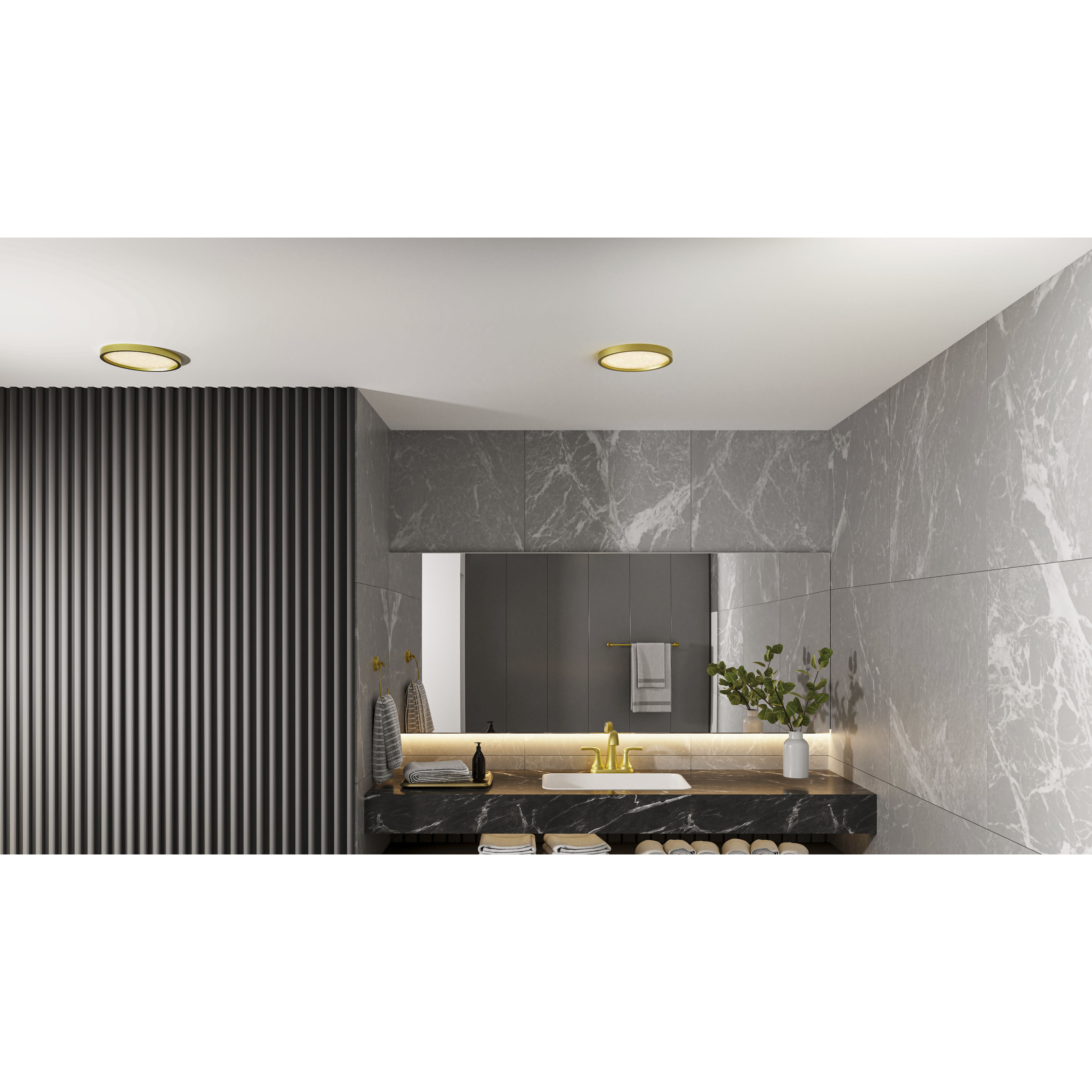 Outskirts LED 11 inch Brushed Gold Flush Mount Ceiling Light, Small