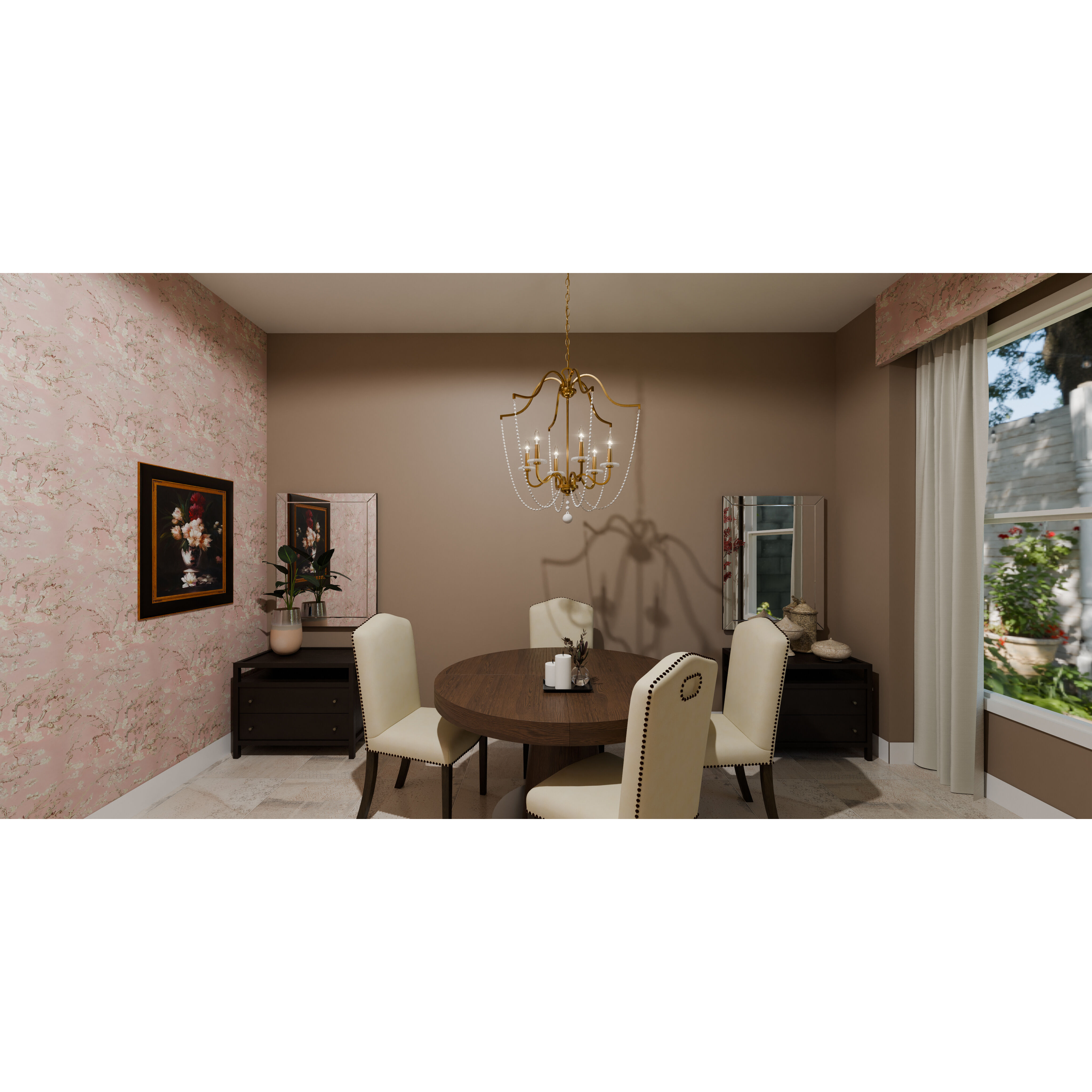 Sunday 6 Light 28 inch Aged Brass Chandelier Ceiling Light