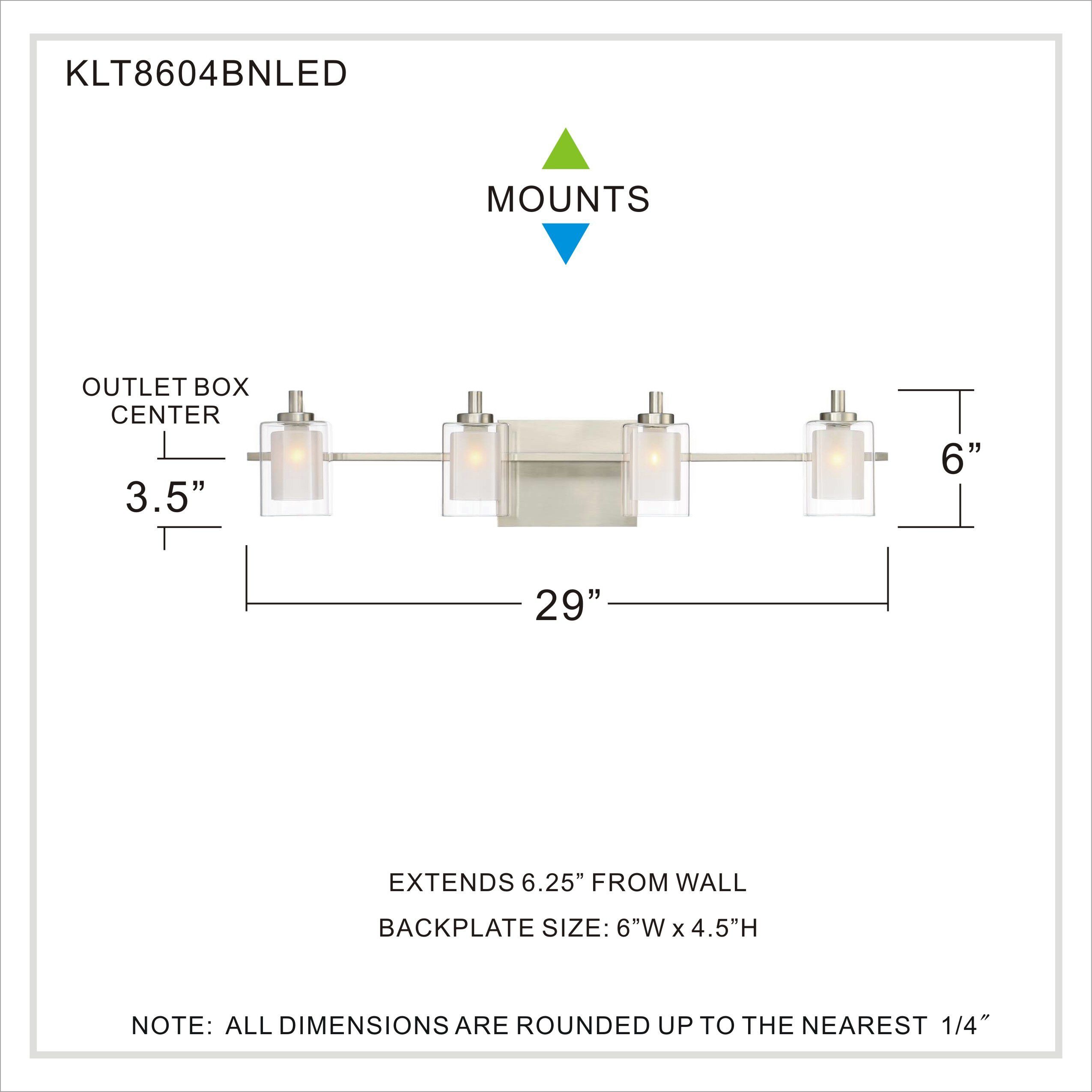 Kolt LED 29 inch Brushed Nickel Bath Light Wall Light