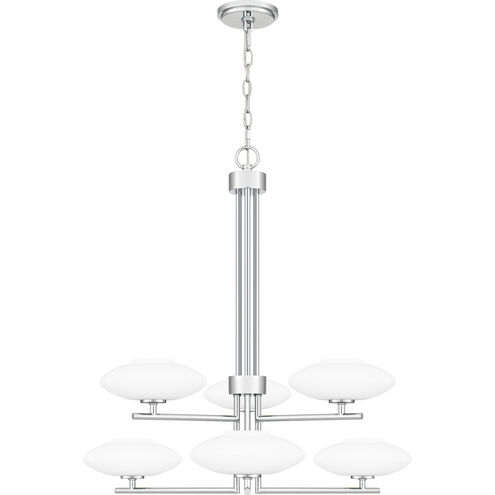 Chenal 6 Light 29 inch Polished Chrome Chandelier Ceiling Light