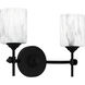 Aria 2 Light 15 inch Matte Black Bath Light Wall Light, Medium