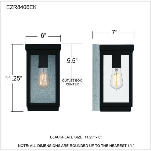 Ezra 1 Light 11 inch Earth Black Outdoor Wall Lantern