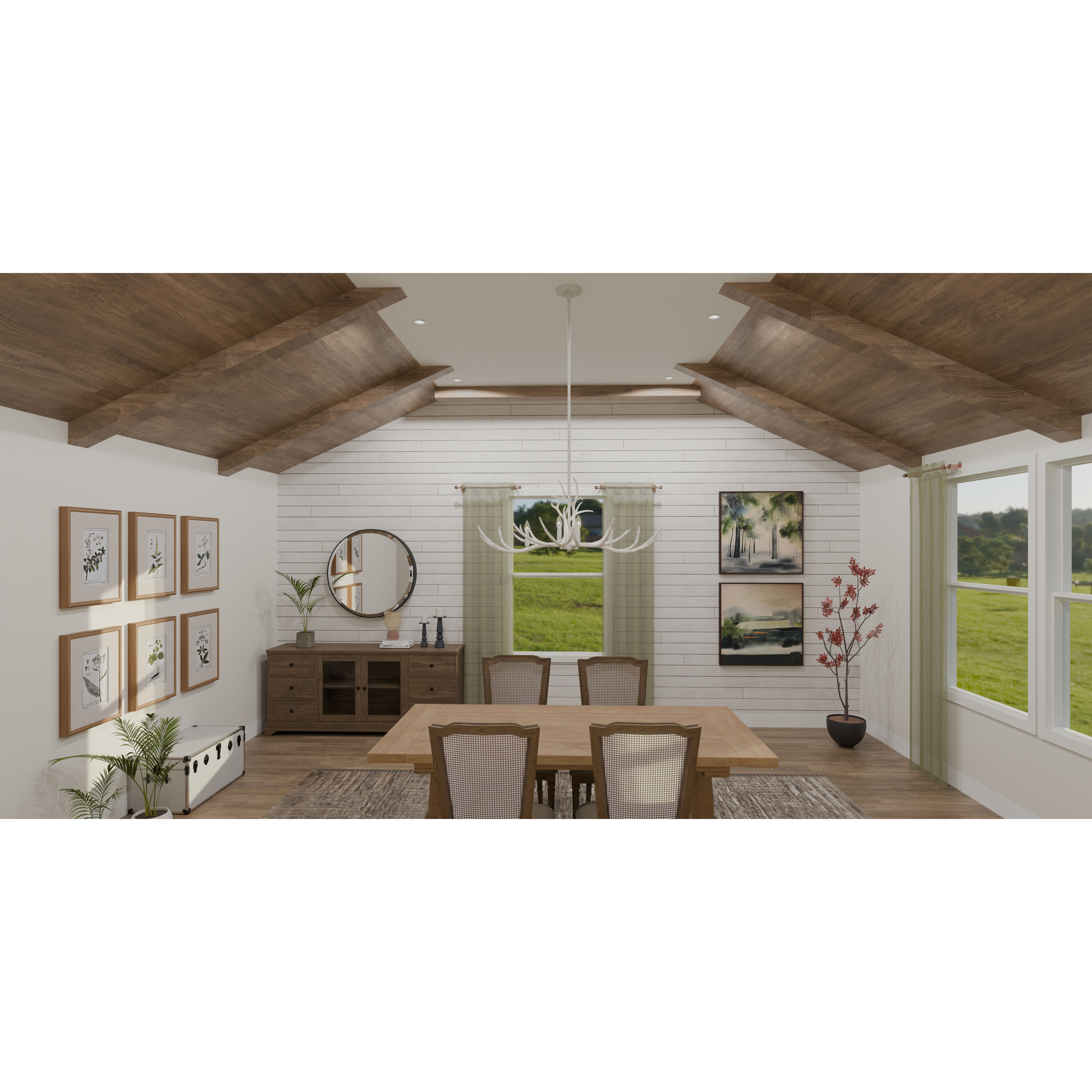 Brosh 6 Light 41.5 inch Antique White Island Light Ceiling Light, Medium