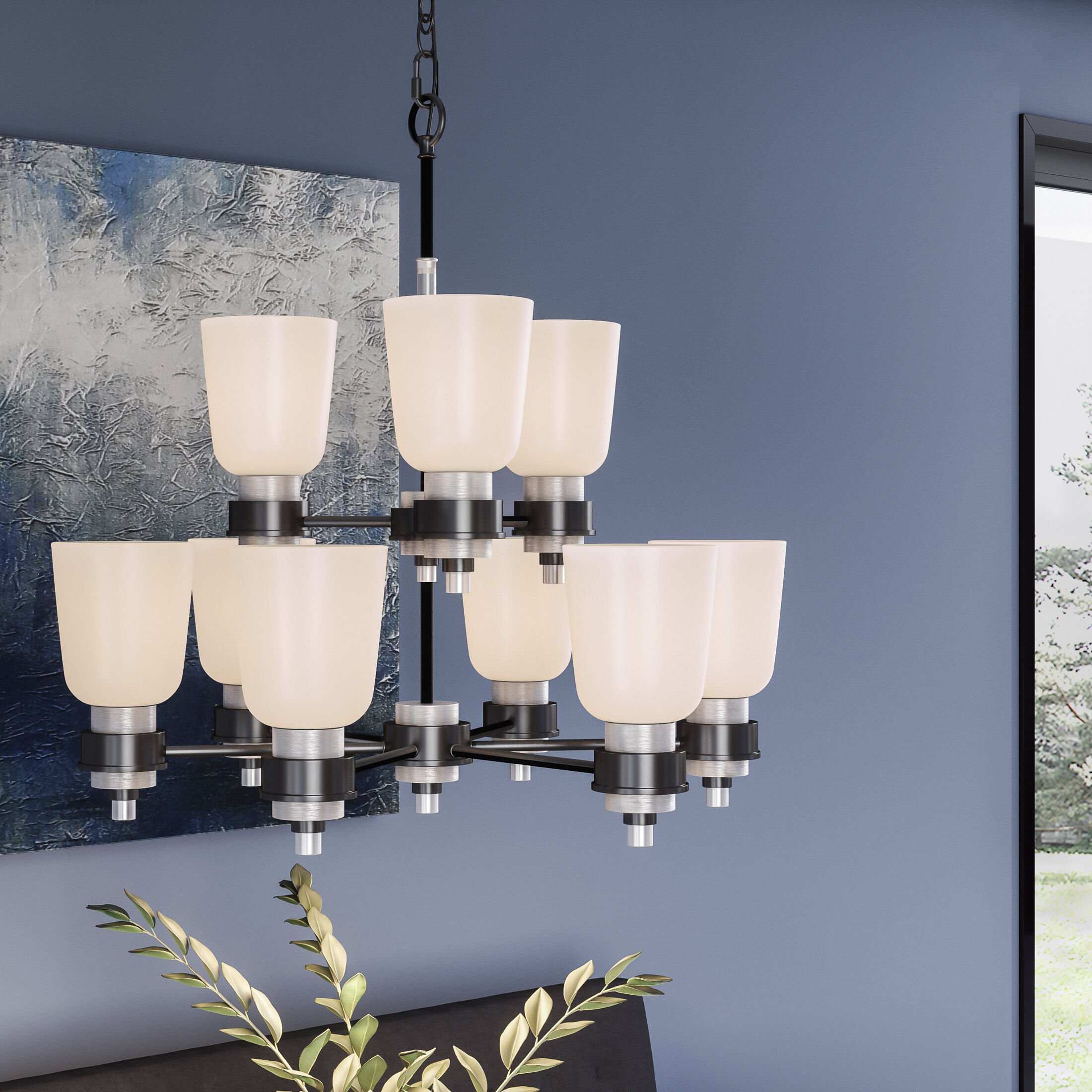 Conrad 9 Light 27 inch Brushed Nickel Chandelier Ceiling Light