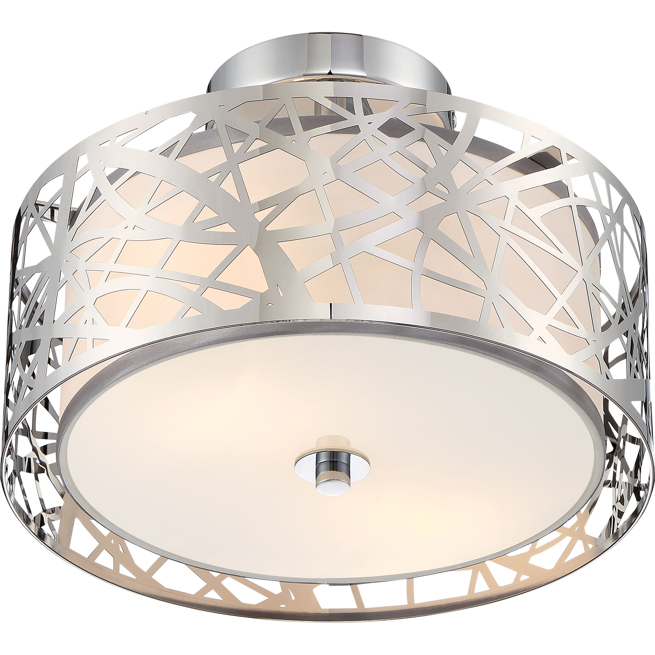Abode 2 Light 12 inch Polished Chrome Semi-Flush Mount Ceiling Light