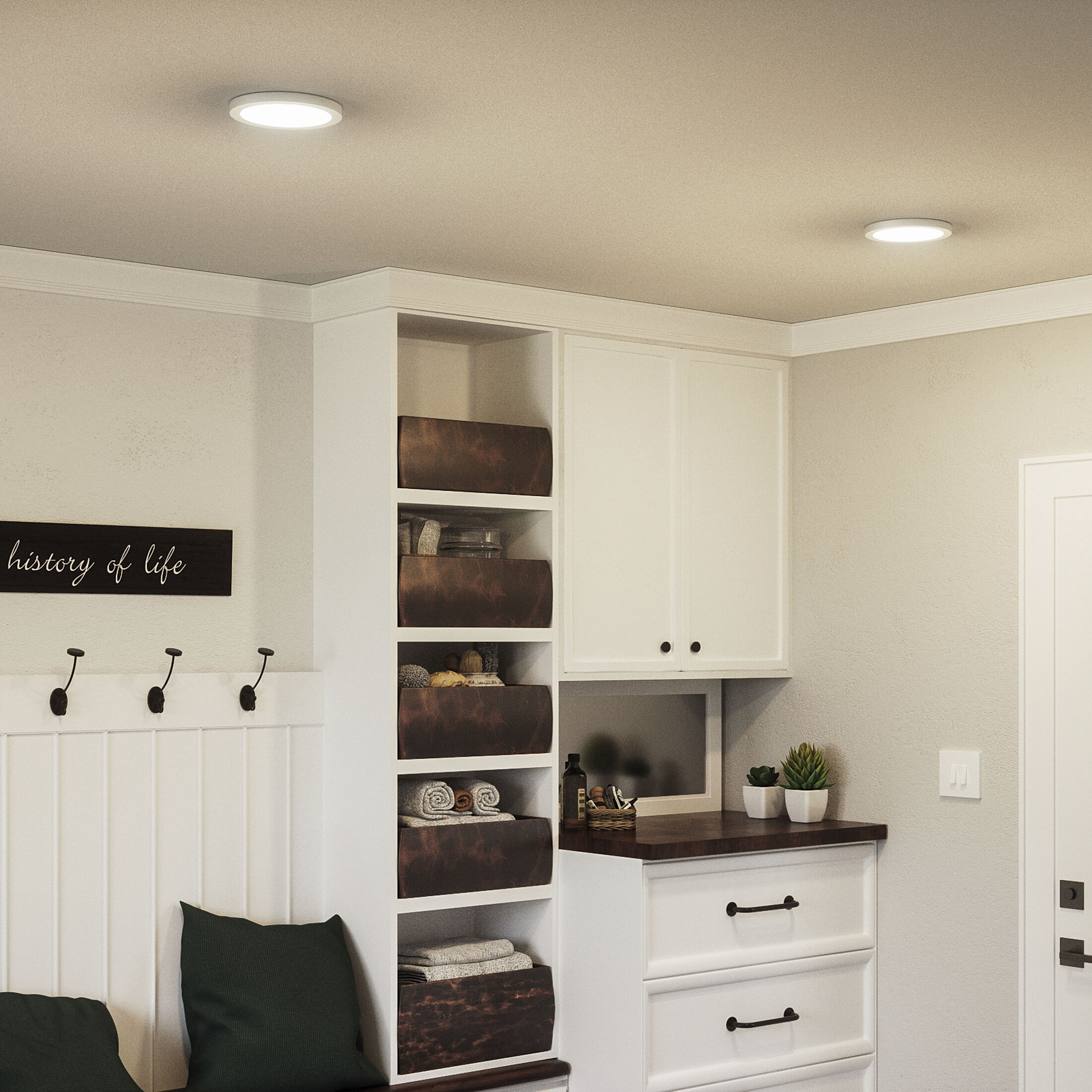Outskirt LED 8 inch Fresco Flush Mount Ceiling Light in White Lustre