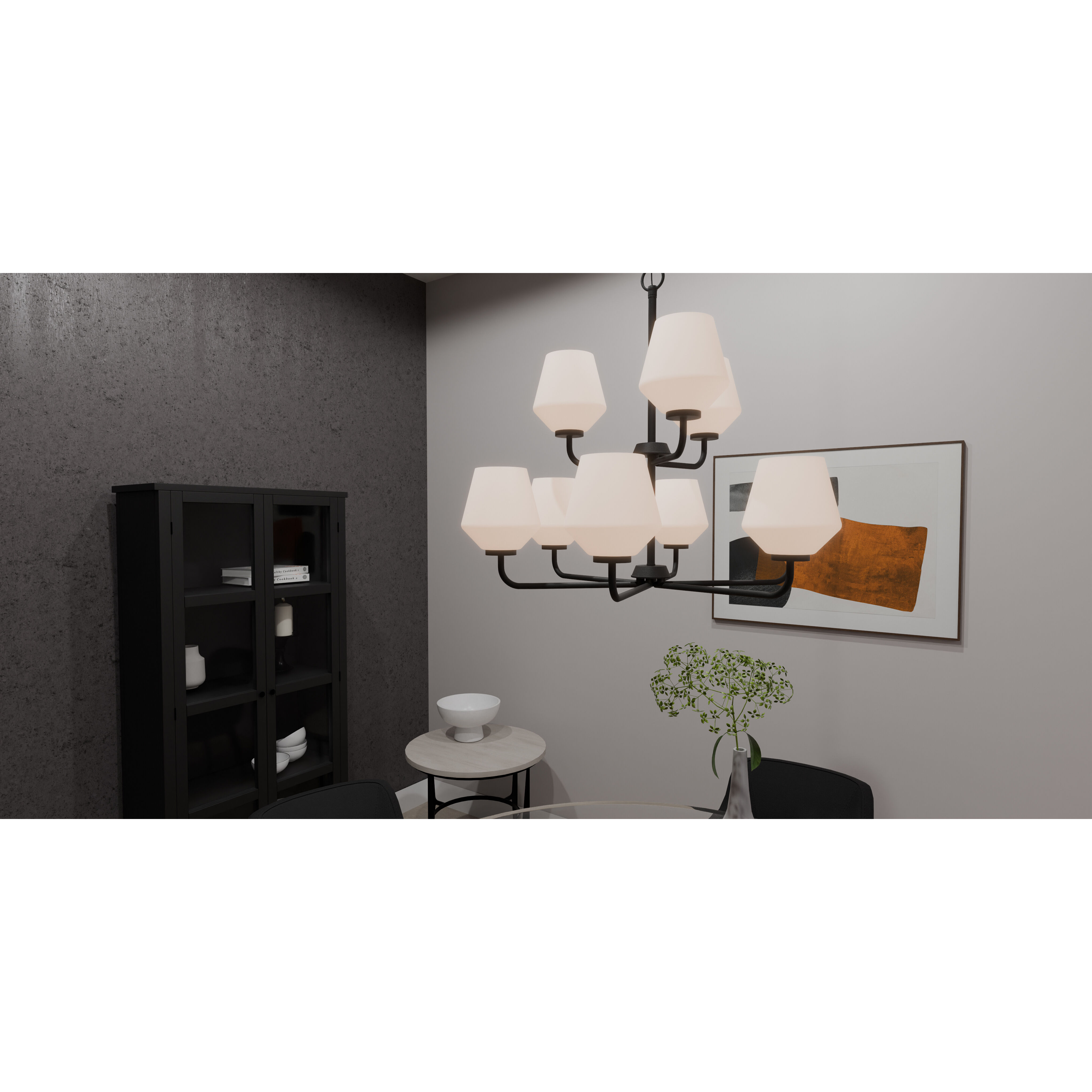 Nielson 9 Light 28.5 inch Matte Black Chandelier Ceiling Light