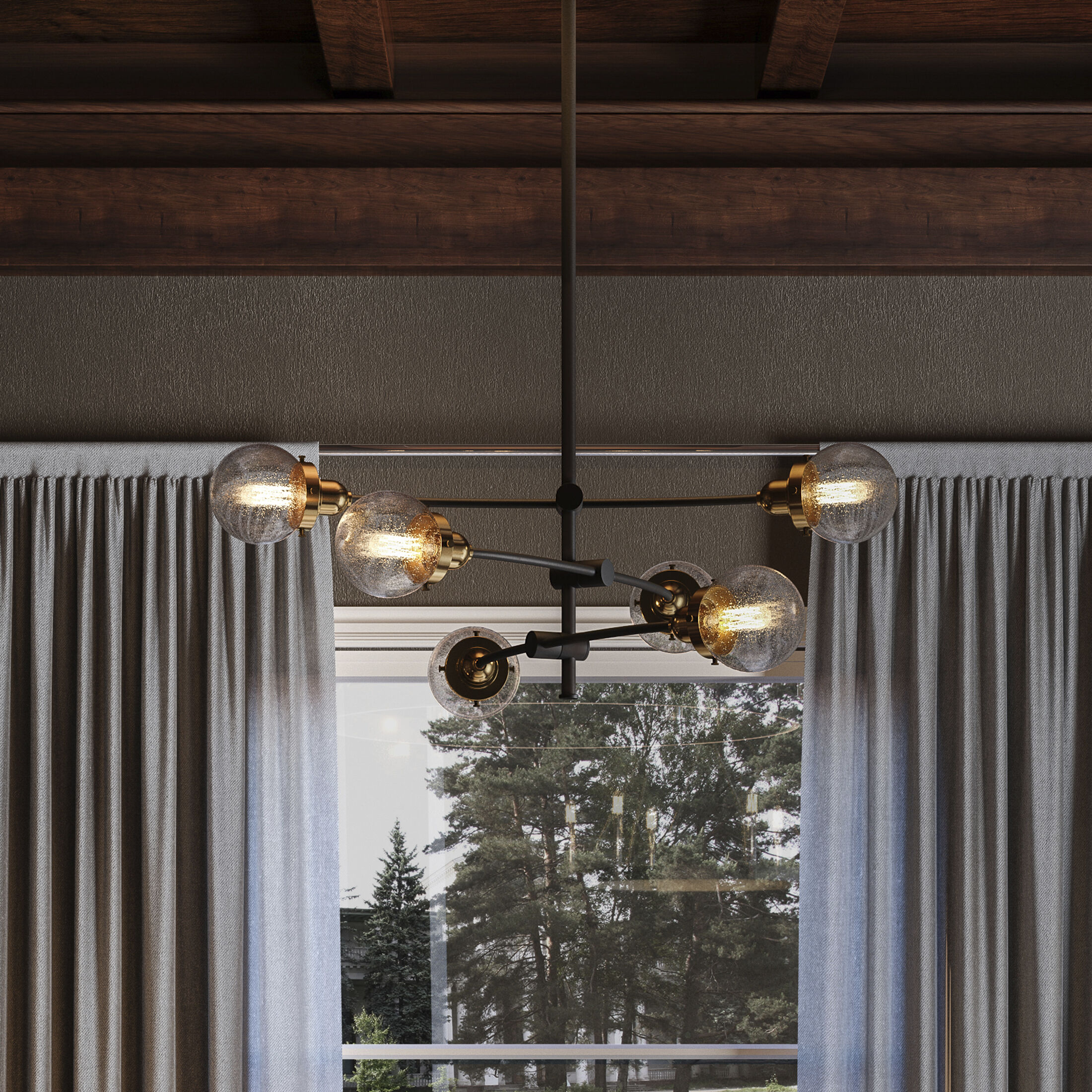 Trance 6 Light 34 inch Western Bronze Chandelier Ceiling Light