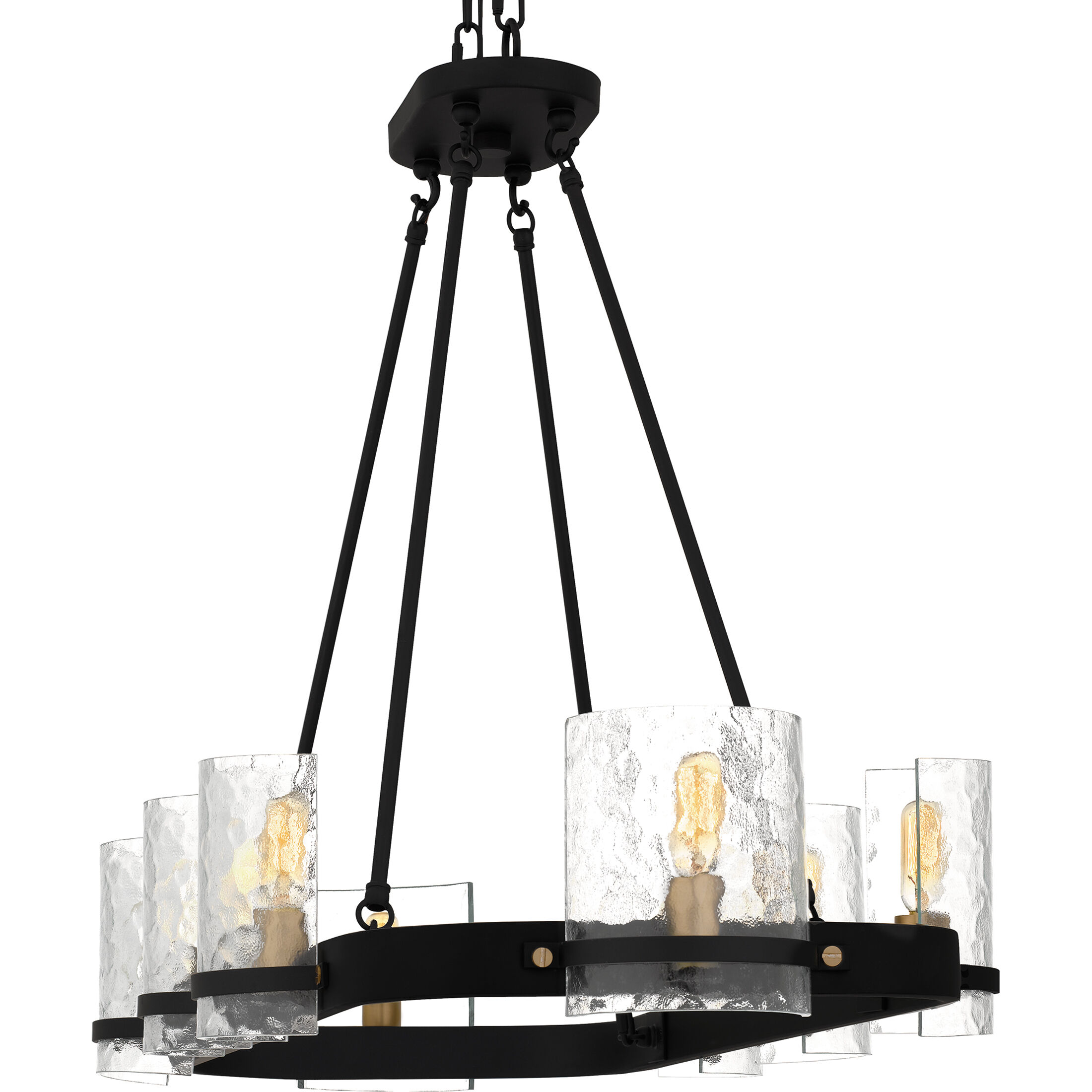 Gloucester 8 Light 42 inch Matte Black Linear Chandelier Ceiling Light, Medium