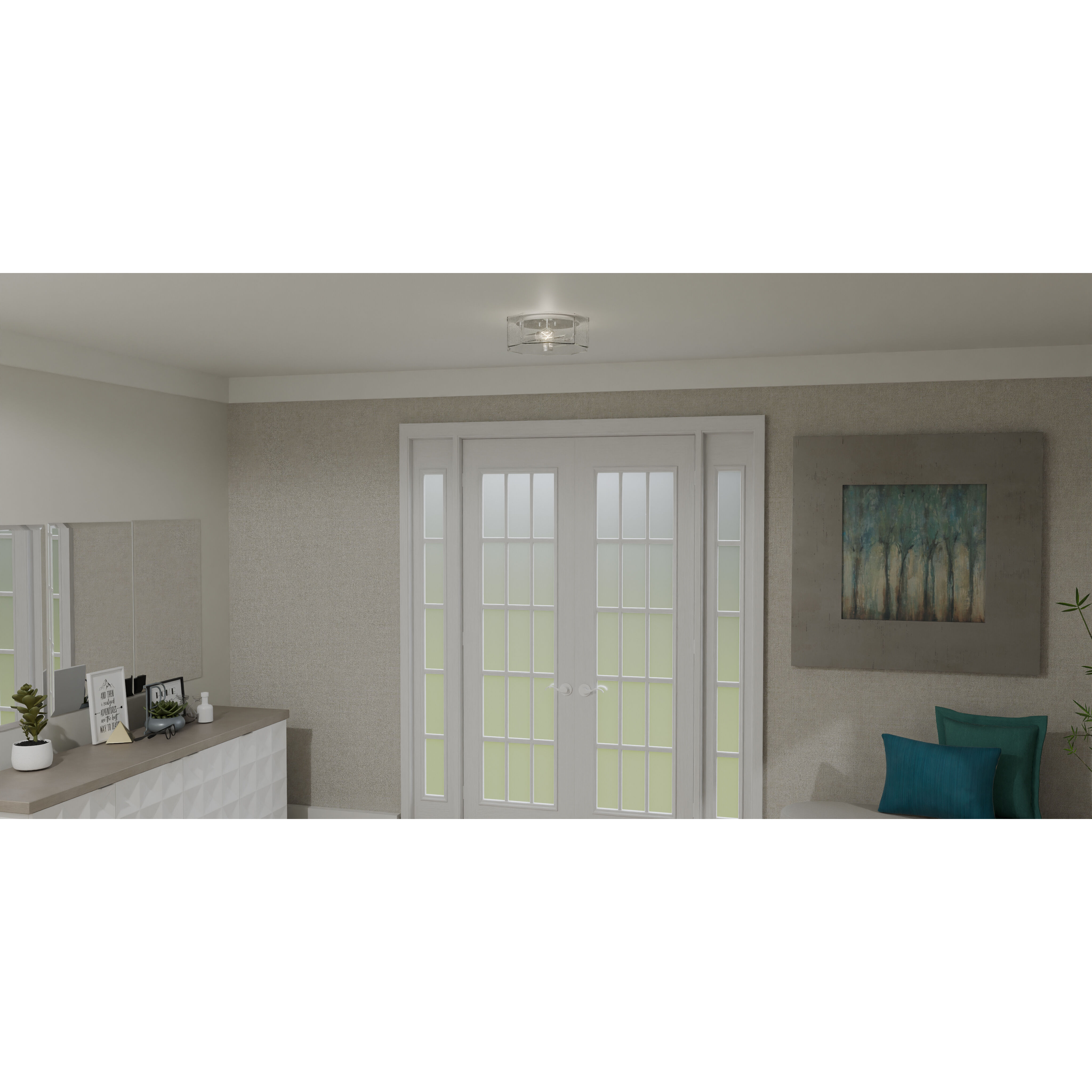 Kaplan 2 Light 14 inch Polished Chrome Flush Mount Ceiling Light, Medium