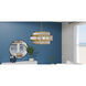 Stoneland 6 Light 24 inch Brushed Gold Pendant Ceiling Light