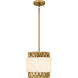 Kate 1 Light 10 inch Brushed Gold Mini Pendant Ceiling Light, Small
