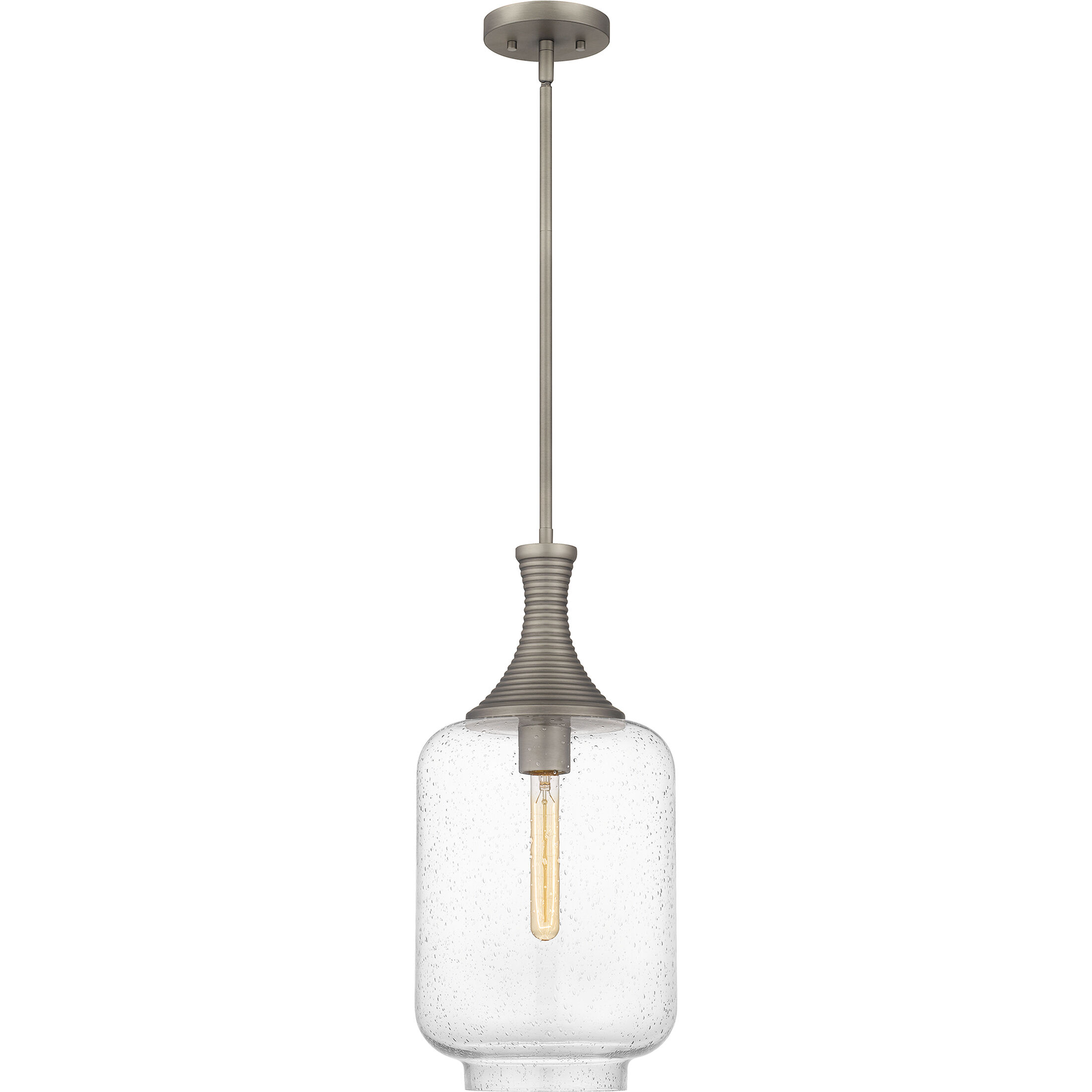 Langley 1 Light 10 inch Antique Nickel Mini Pendant Ceiling Light