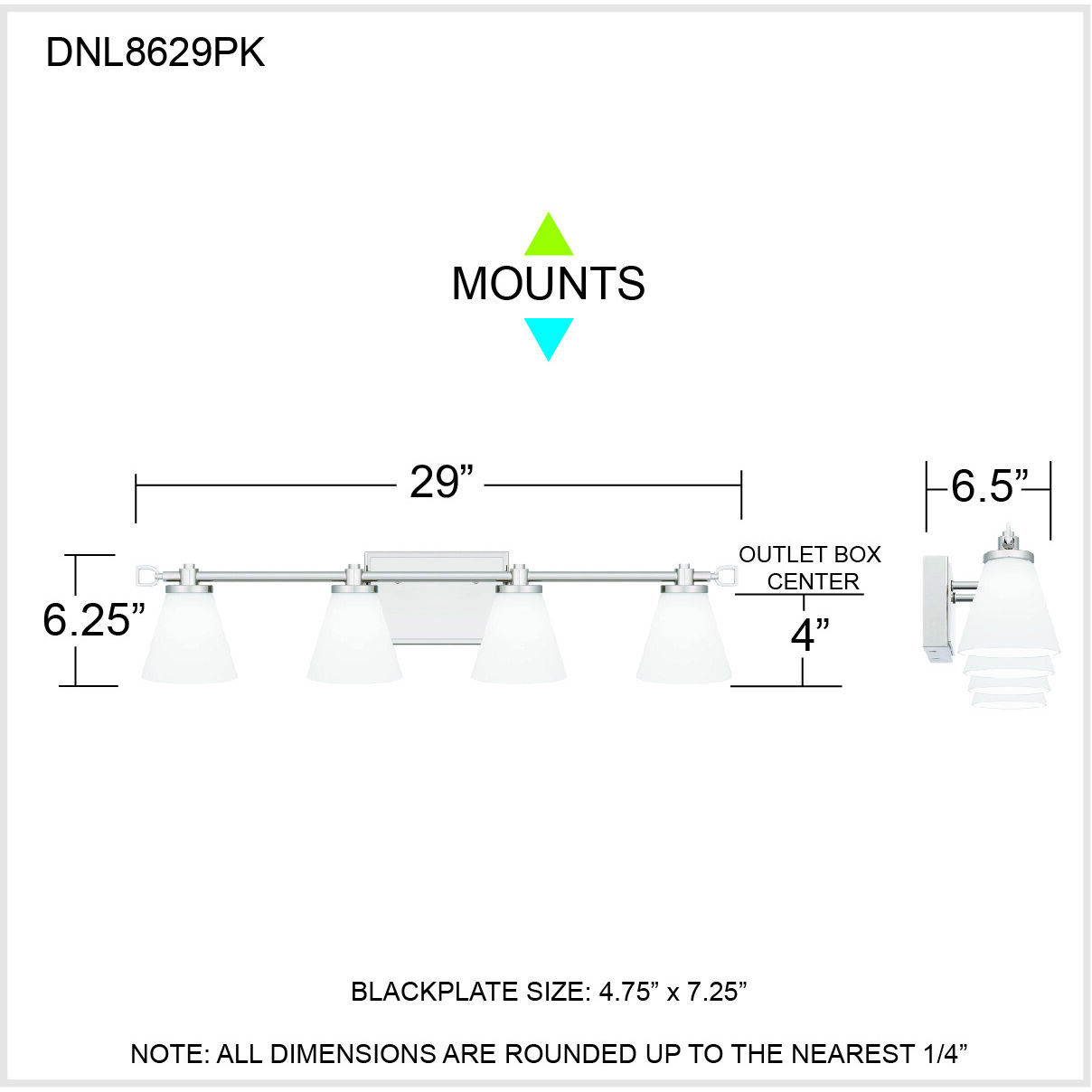 Daniels LED 29 inch Polished Nickel Bath Light Wall Light