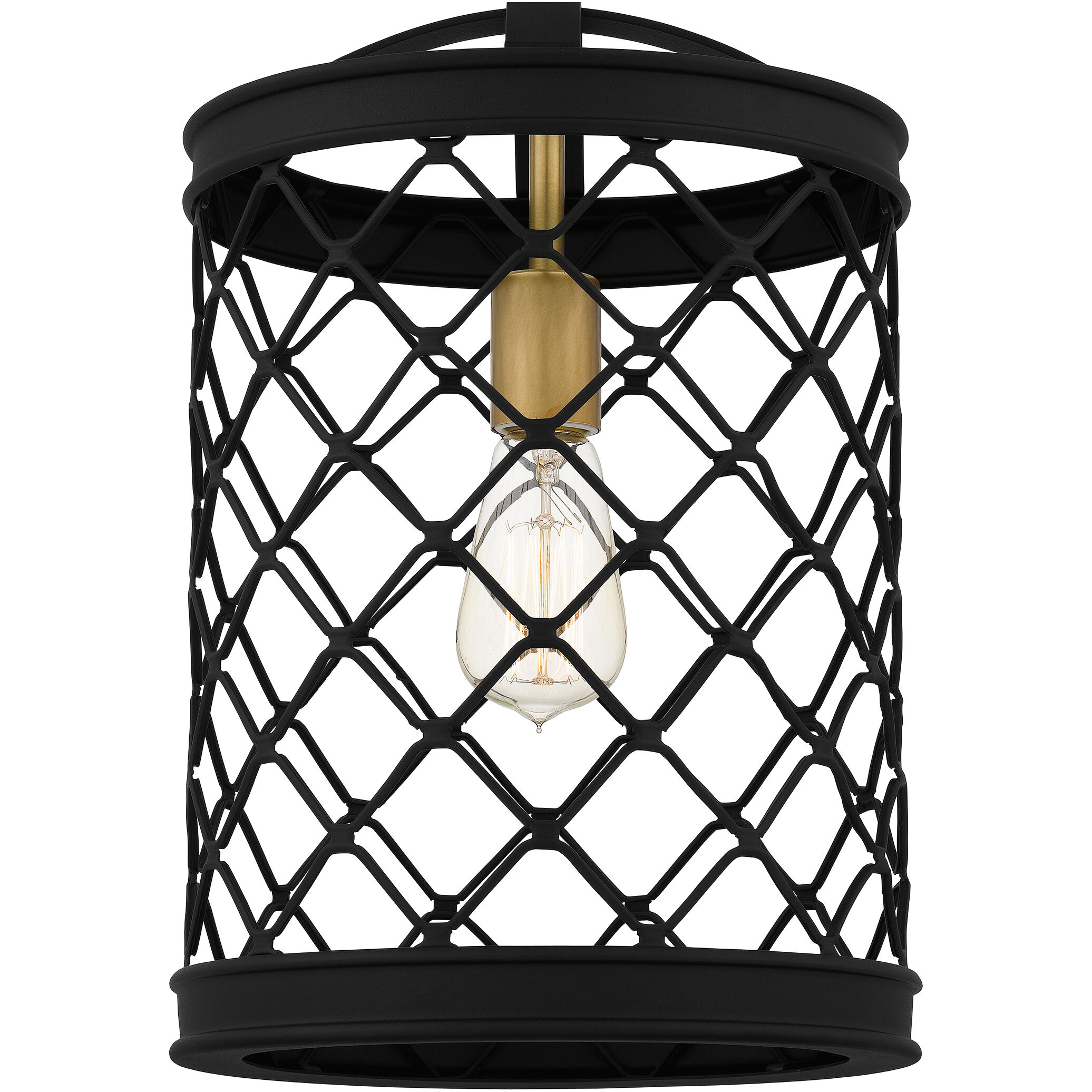 Calais 1 Light 10 inch Earth Black Mini Pendant Ceiling Light, Small