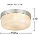 Langford 3 Light 15 inch Brushed Nickel Flush Mount Ceiling Light