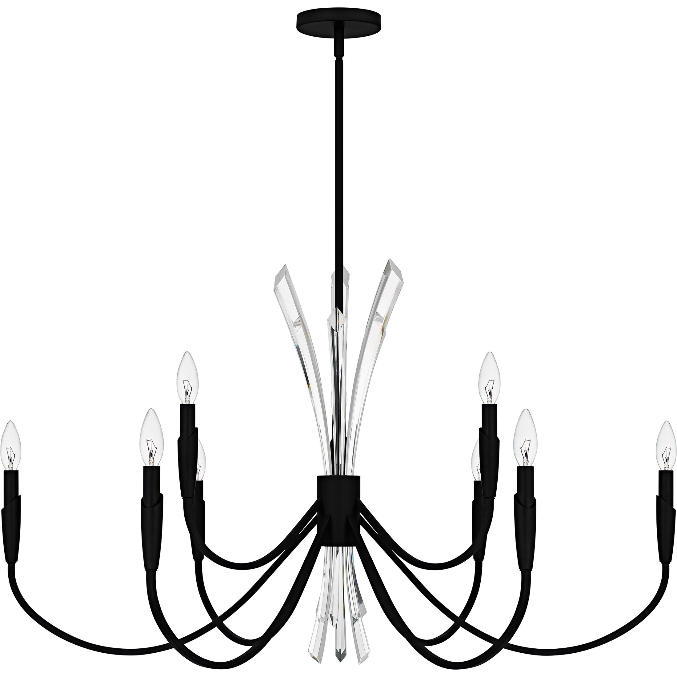 Cecily 9 Light 40 inch Matte Black Chandelier Ceiling Light