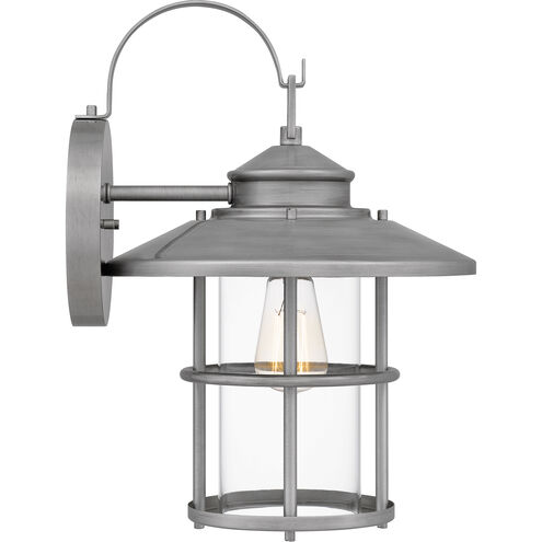 Lombard 1 Light 17 inch Antique Brushed Aluminum Outdoor Wall Lantern
