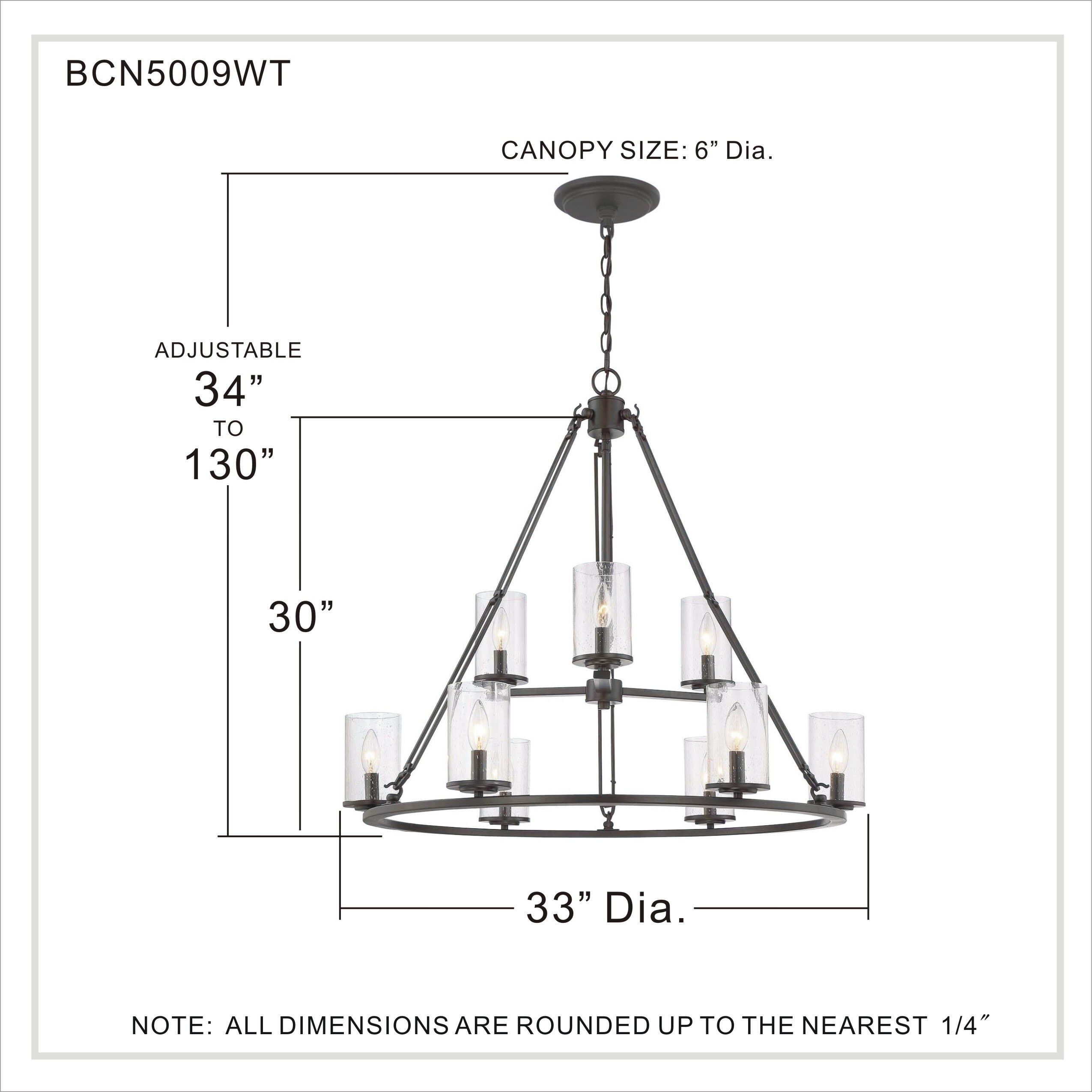 Buchanan 9 Light 33 inch Western Bronze Foyer Chandelier Ceiling Light