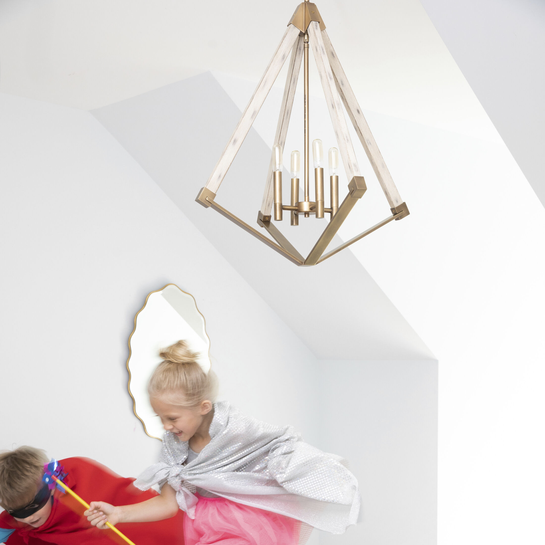 Viewpoint 4 Light 24 inch Weathered Brass Foyer Chandelier Ceiling Light