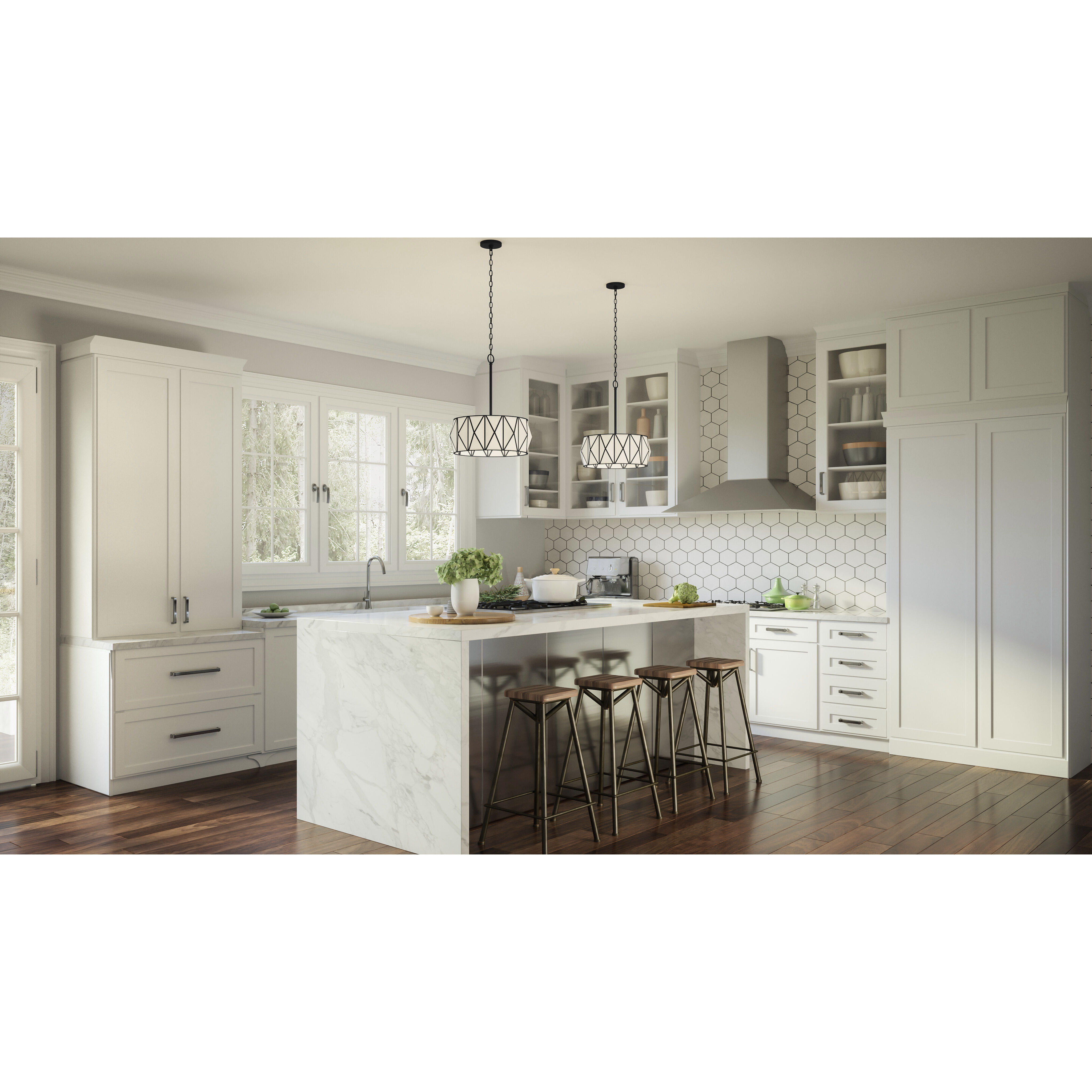 Jakarta 3 Light 16.75 inch Matte Black Pendant Ceiling Light