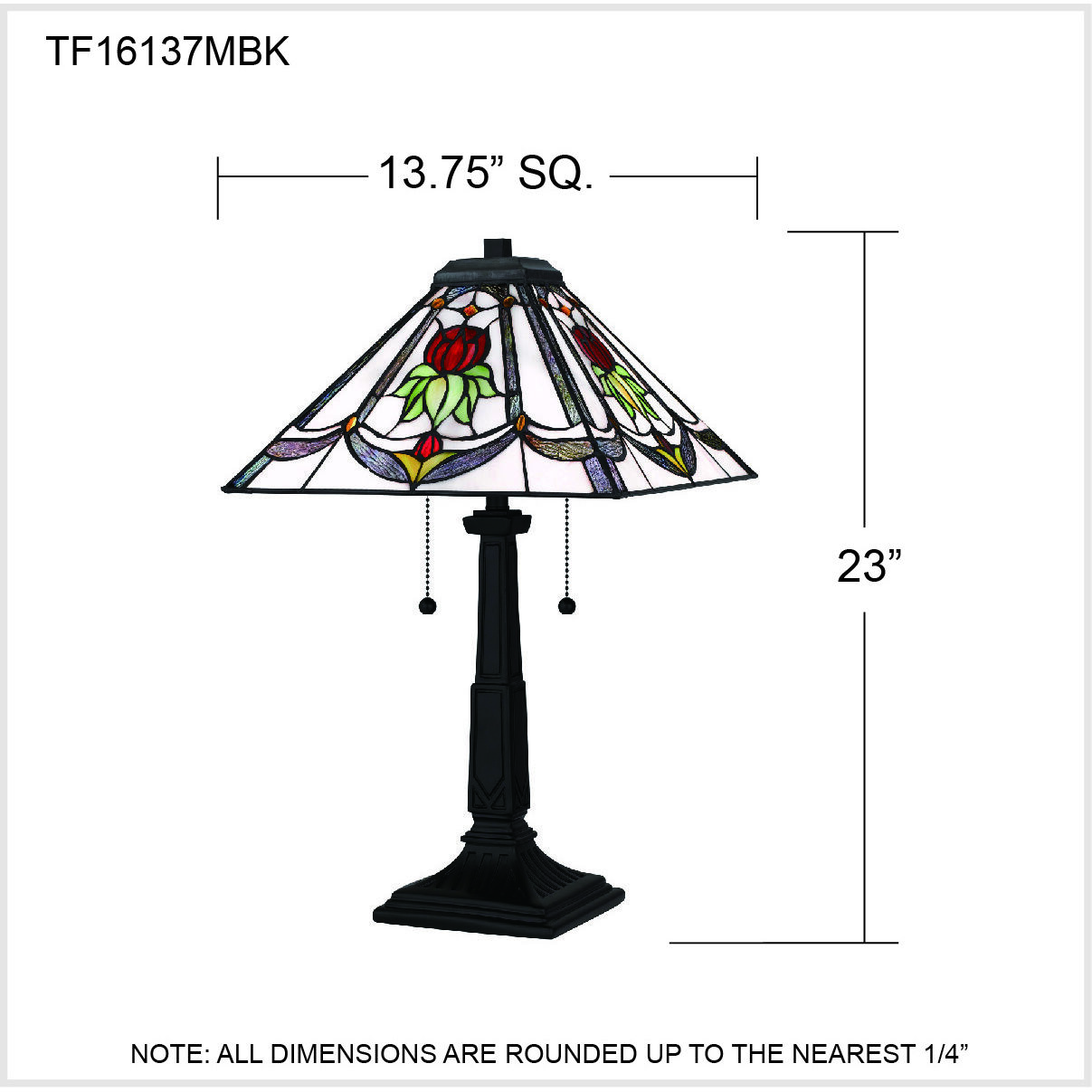 Collingwood 23 inch 75.00 watt Matte Black Table Lamp Portable Light, Tiffany