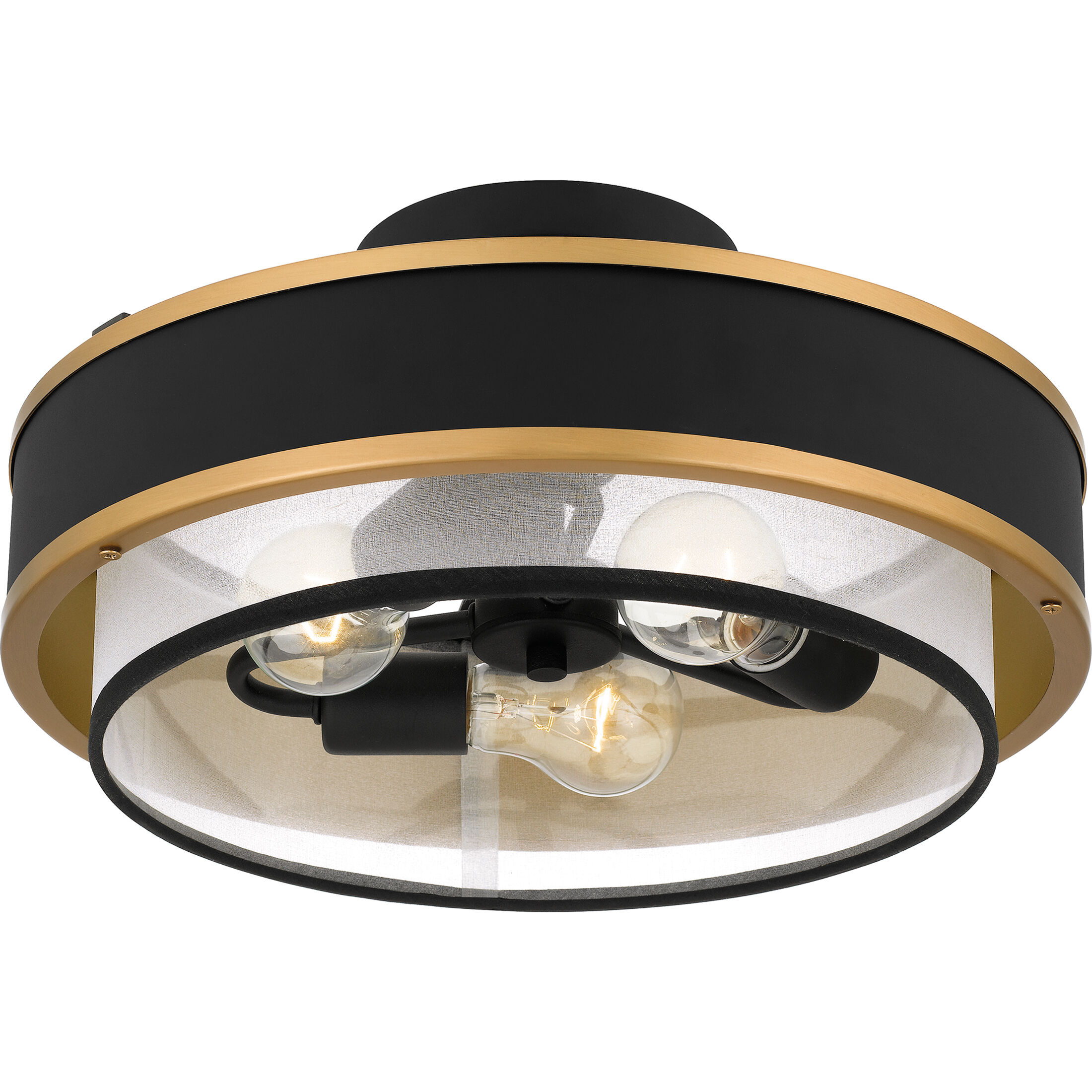Quoizel QSF5572EK Lockwood 3 Light 15 inch Earth Black Semi Quoizel QSF5572EK Lockwood 3 Light 15 inch Earth Black Semi