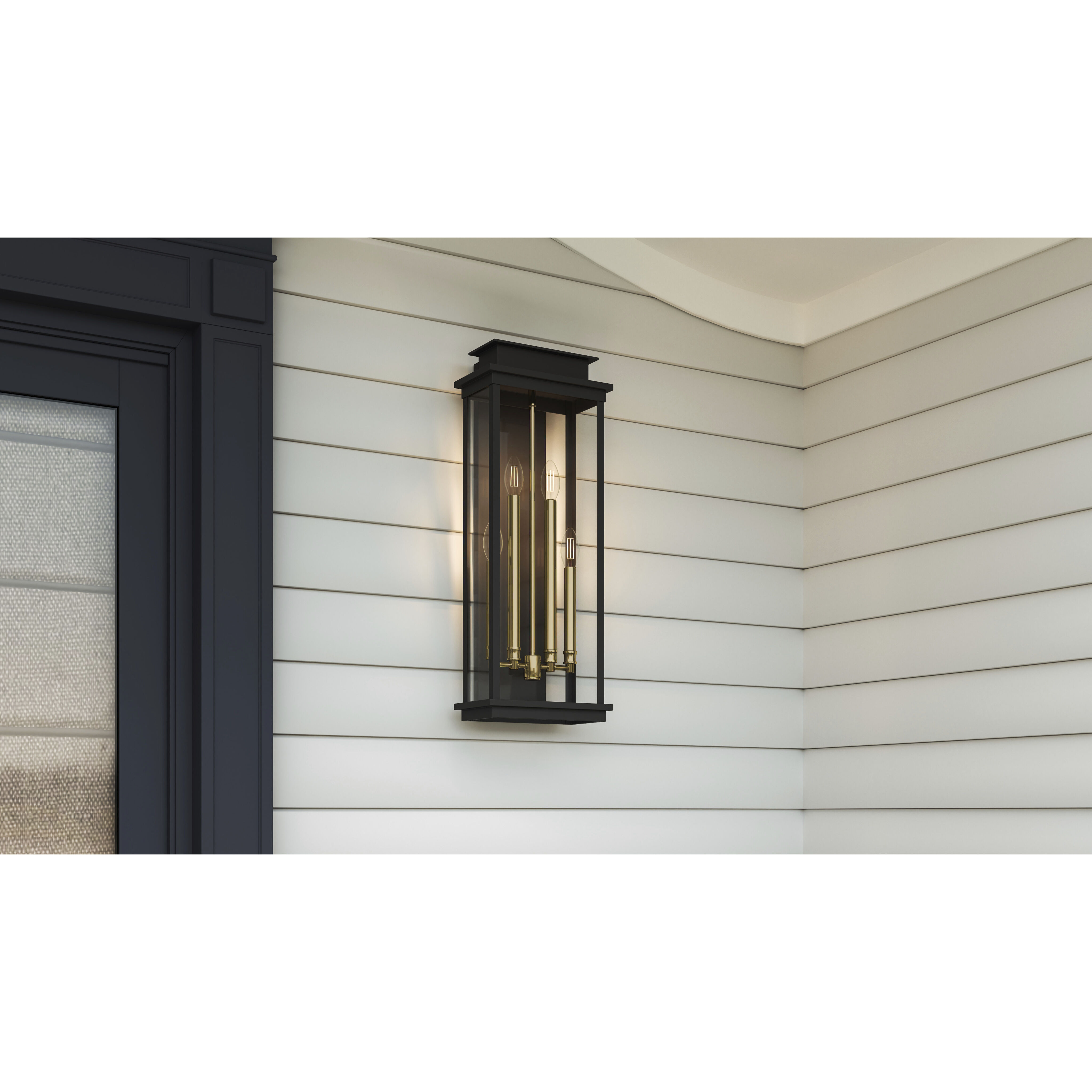 Noelle 4 Light 26 inch Matte Black Outdoor Wall Lantern, Extra Large