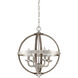 Fusion 4 Light 17 inch Brushed Nickel Foyer Piece Ceiling Light, Naturals