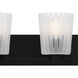 Gray 3 Light 24 inch Matte Black Bath Light Wall Light, Large
