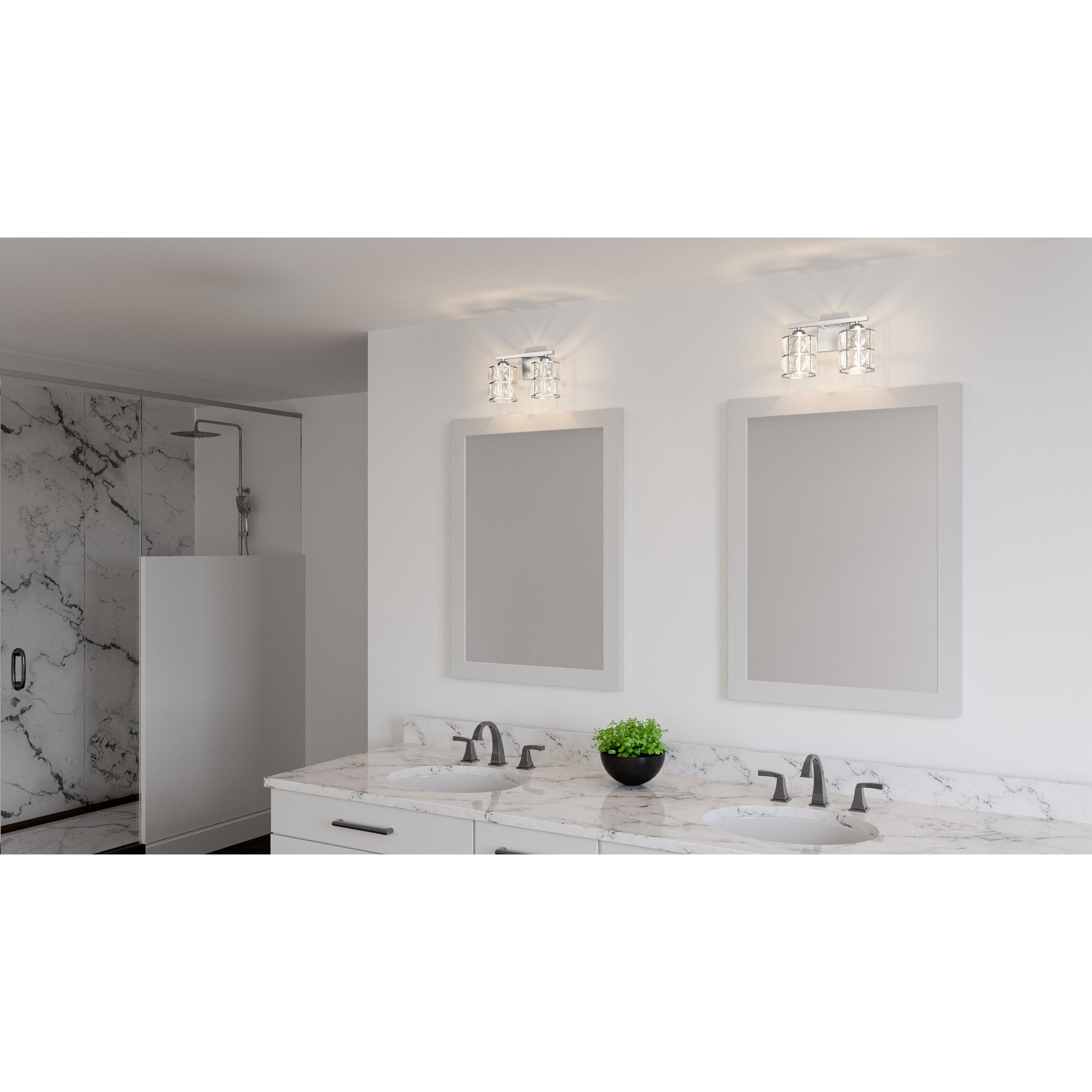 Gibson 2 Light 13 inch Polished Chrome Bath Light Wall Light