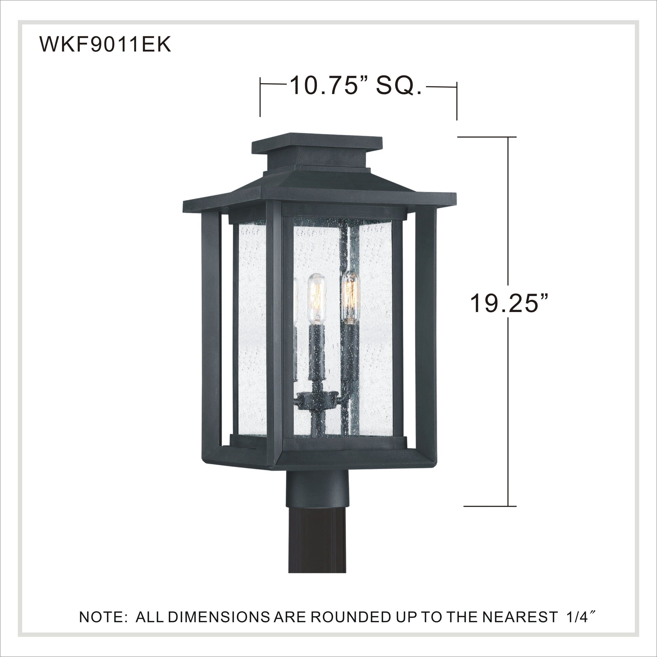 Wakefield 3 Light 19 inch Earth Black Outdoor Post Lantern