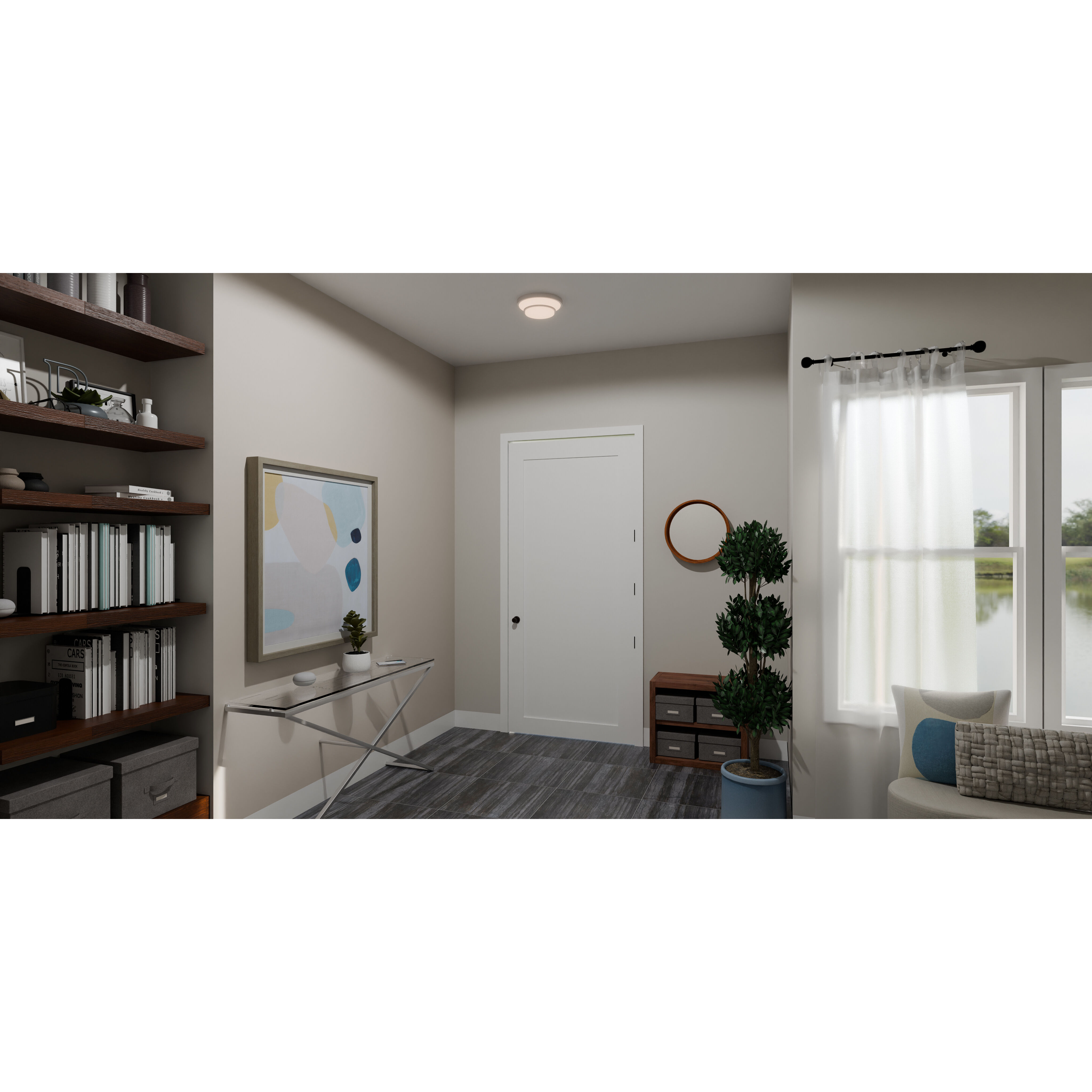 Cromwell 11 inch Brushed Nickel Flush Mount Ceiling Light