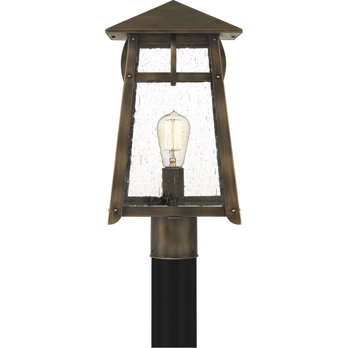 Merle 1 Light 18 inch Statuary Bronze Outdoor Post Lantern, Large