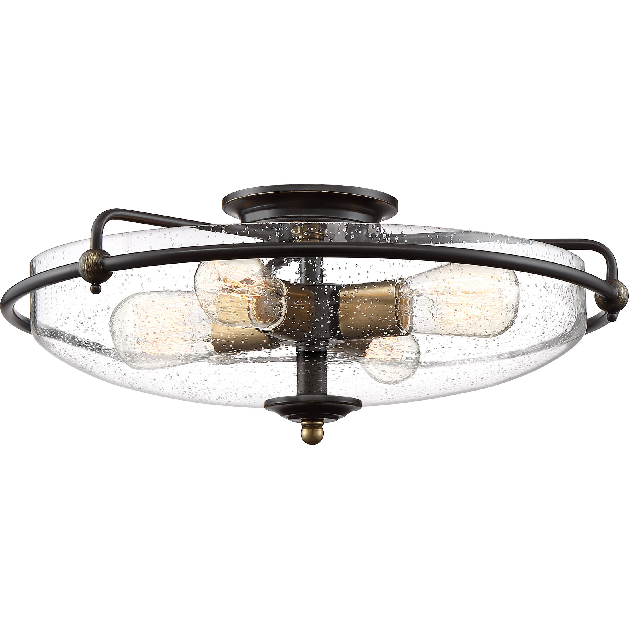 Griffin 4 Light 21 inch Palladian Bronze Flush Mount Ceiling Light, Extra Large