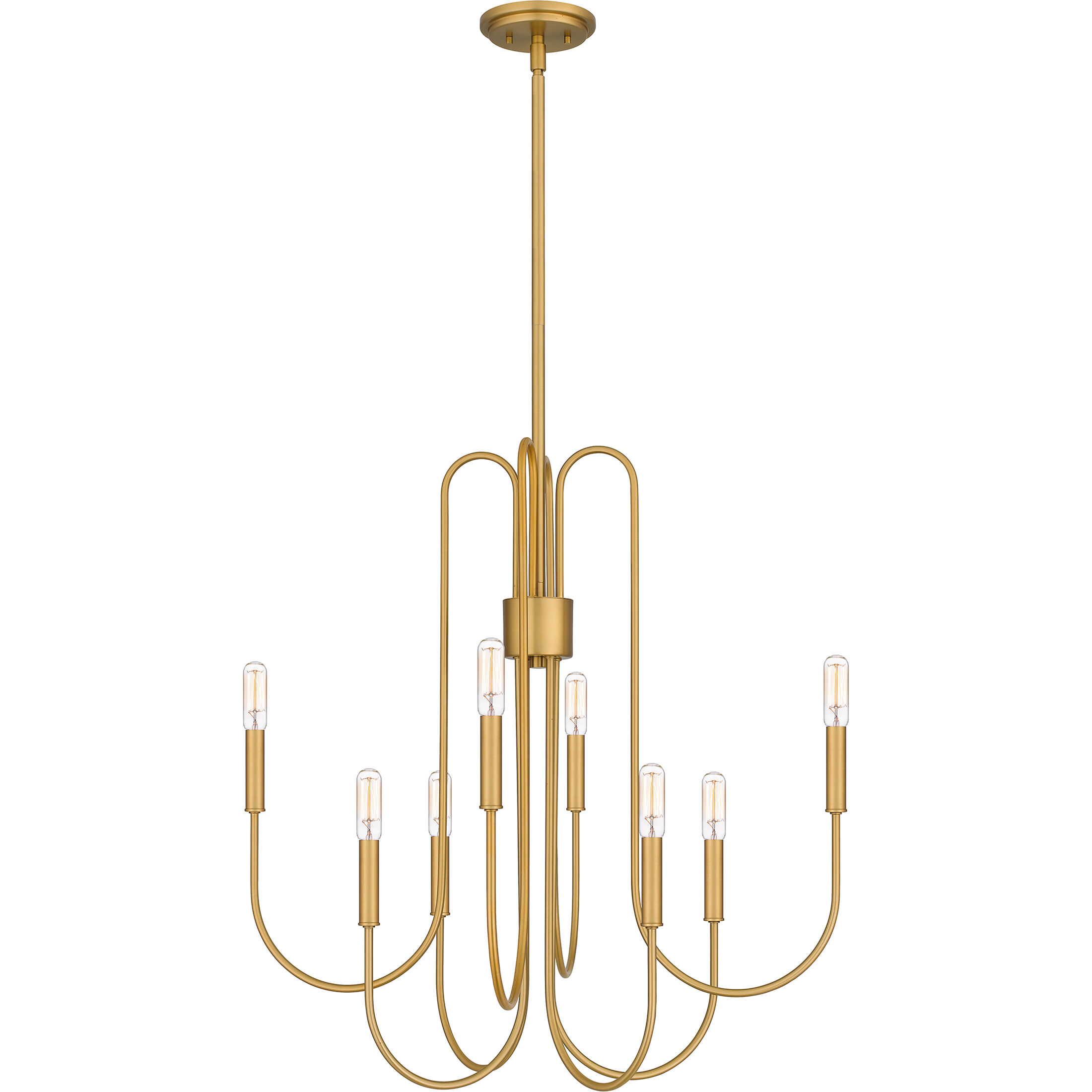 Cabry 8 Light 28 inch Brushed Weathered Brass Chandelier Ceiling Light