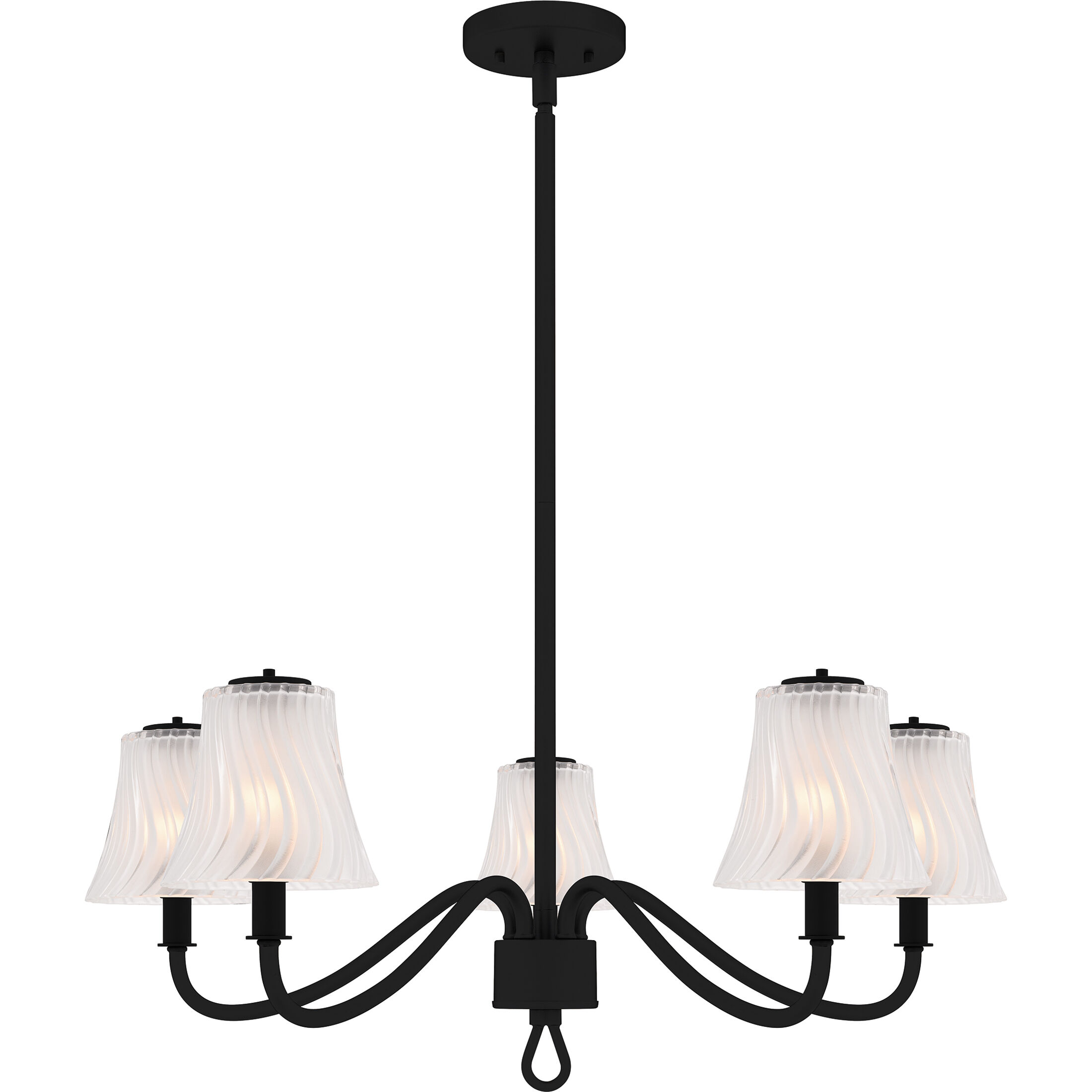 McKinney 5 Light 29.5 inch Matte Black Chandelier Ceiling Light