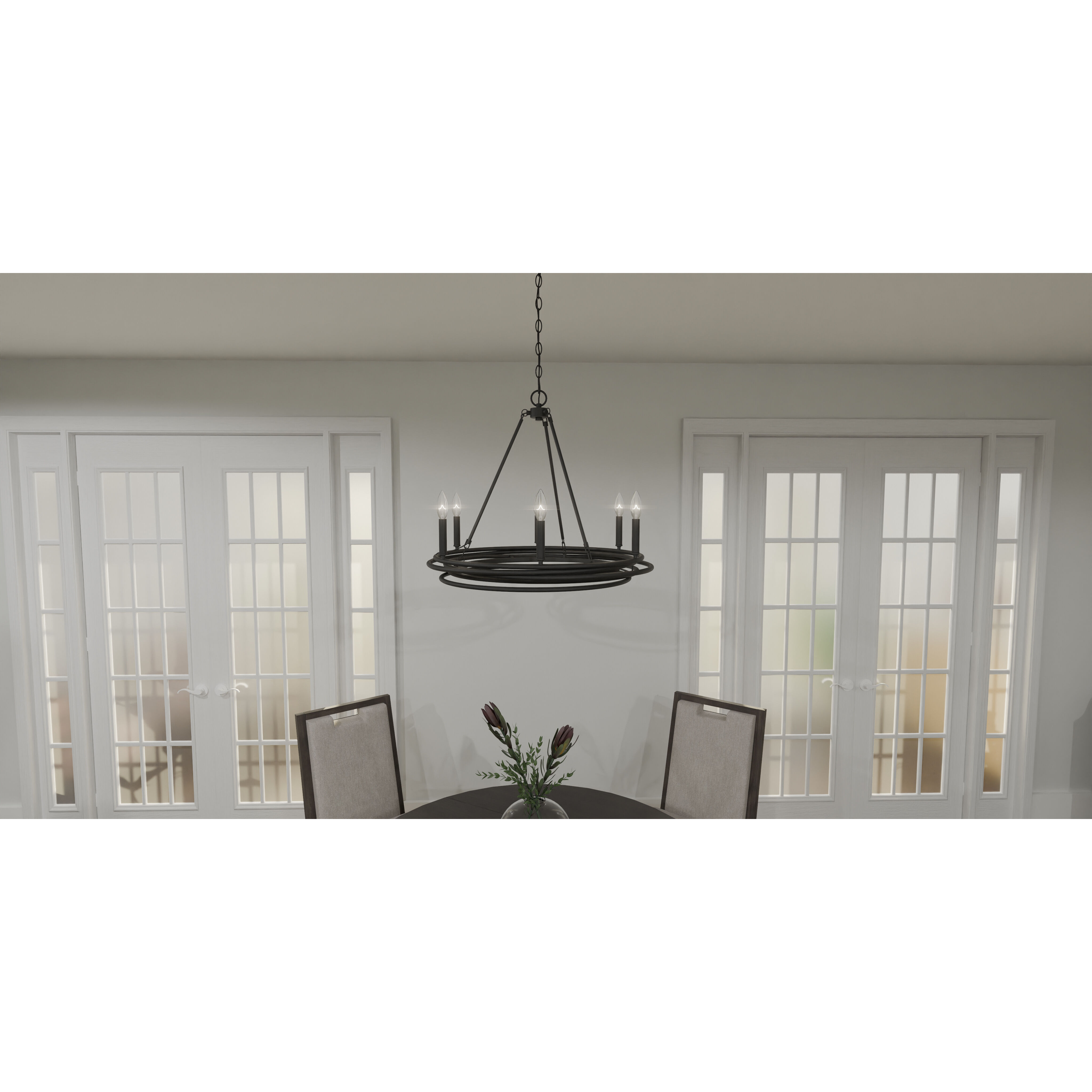 Calliope 6 Light 26.5 inch Matte Black Chandelier Ceiling Light