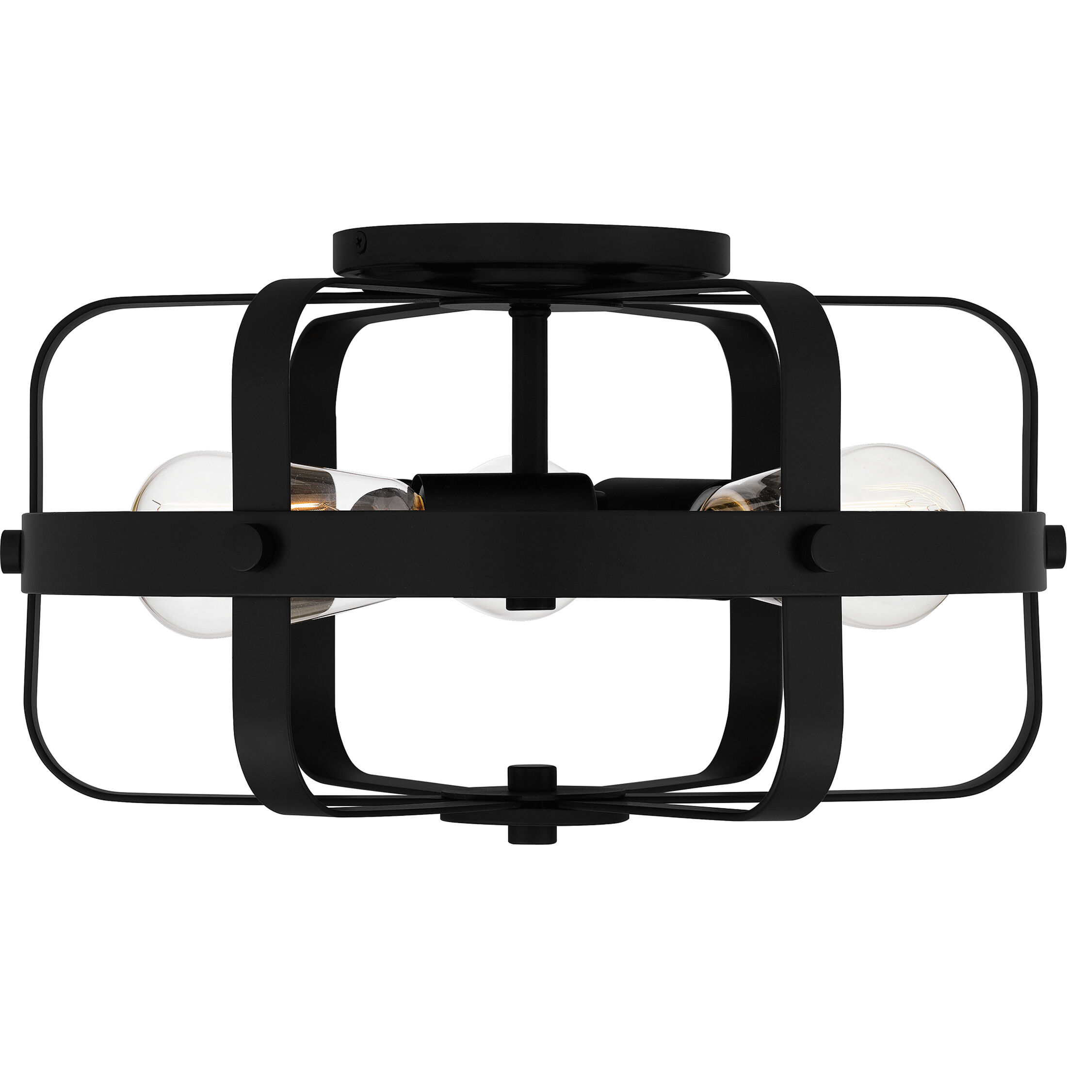 Manzel 3 Light 14 inch Matte Black Flush Mount Ceiling Light