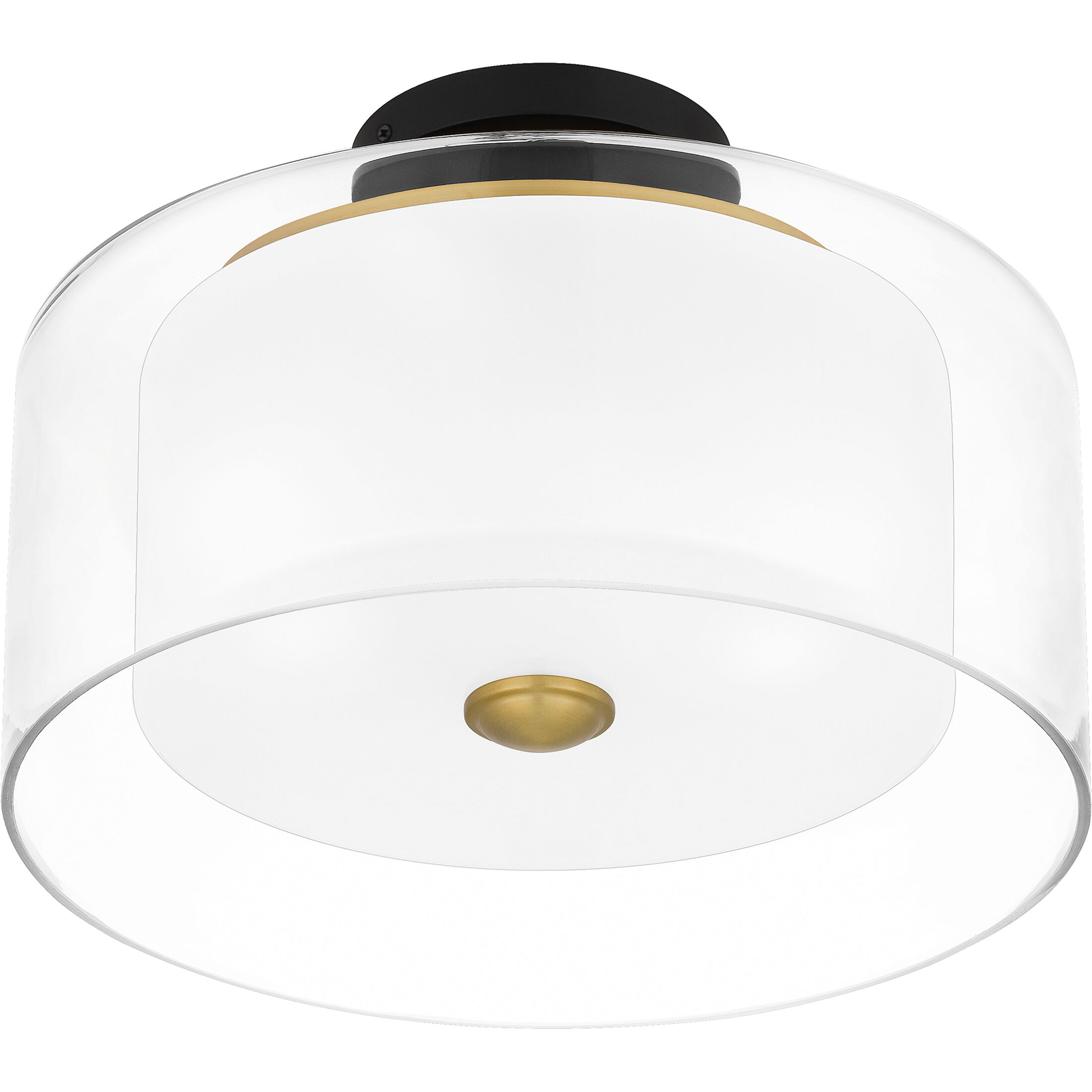 Rowland 2 Light 14 inch Matte Black Semi-Flush Mount Ceiling Light