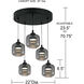 Lenora 5 Light 22 inch Matte Black Pendant Ceiling Light