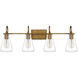 Boyton 4 Light 33 inch Weathered Brass Bath Light Wall Light