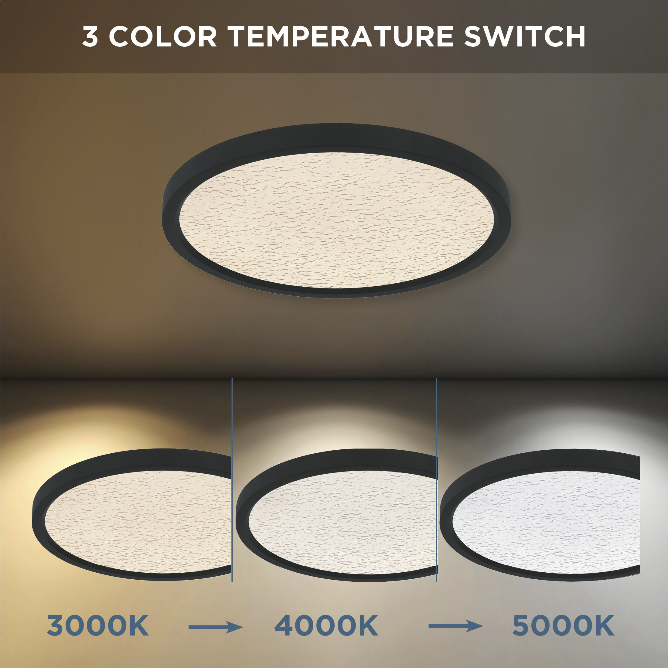 Outskirts LED 15 inch Earth Black Flush Mount Ceiling Light, Medium