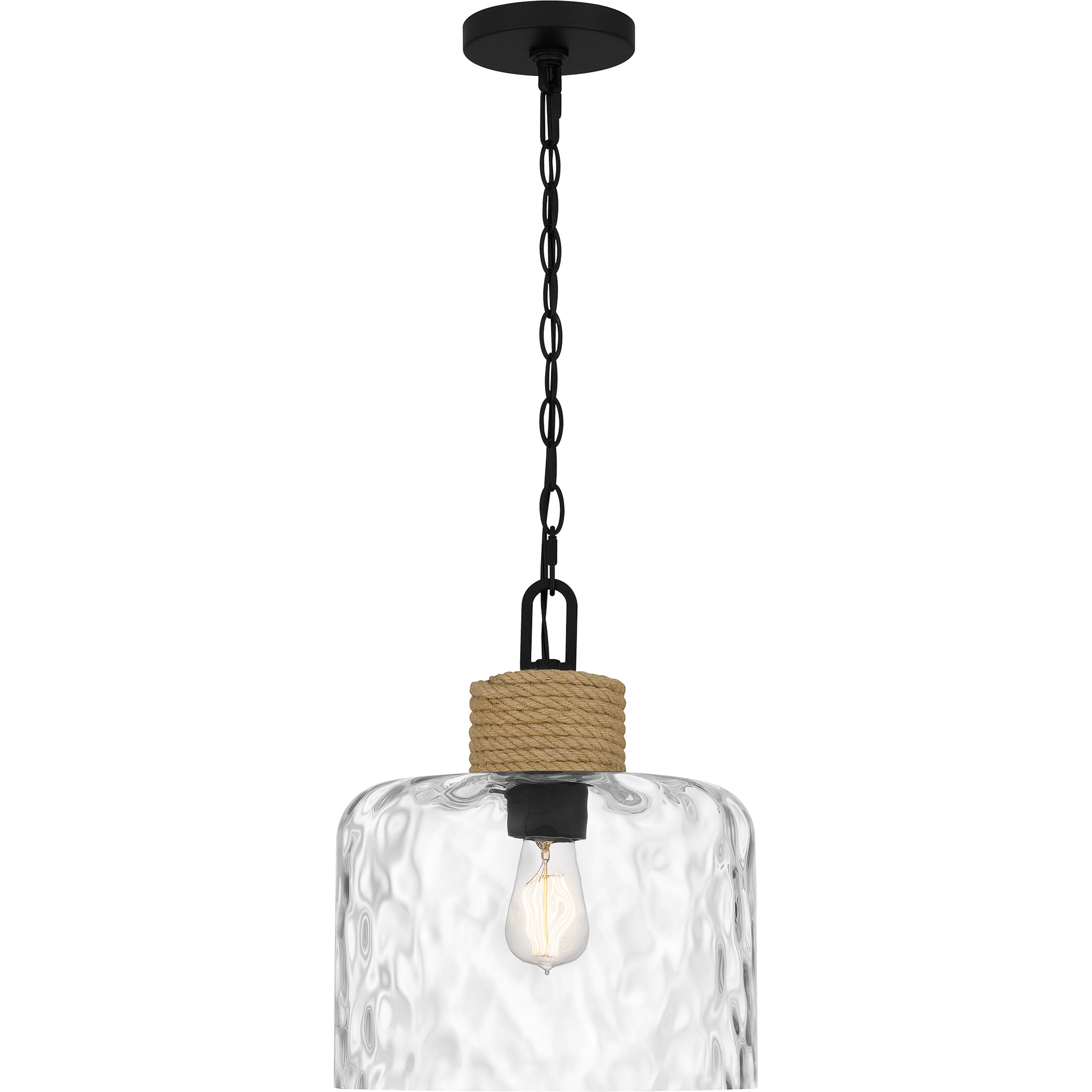 Baltic 1 Light 12 inch Matte Black Mini Pendant Ceiling Light
