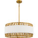 Kate 5 Light 24 inch Brushed Gold Pendant Ceiling Light, Large